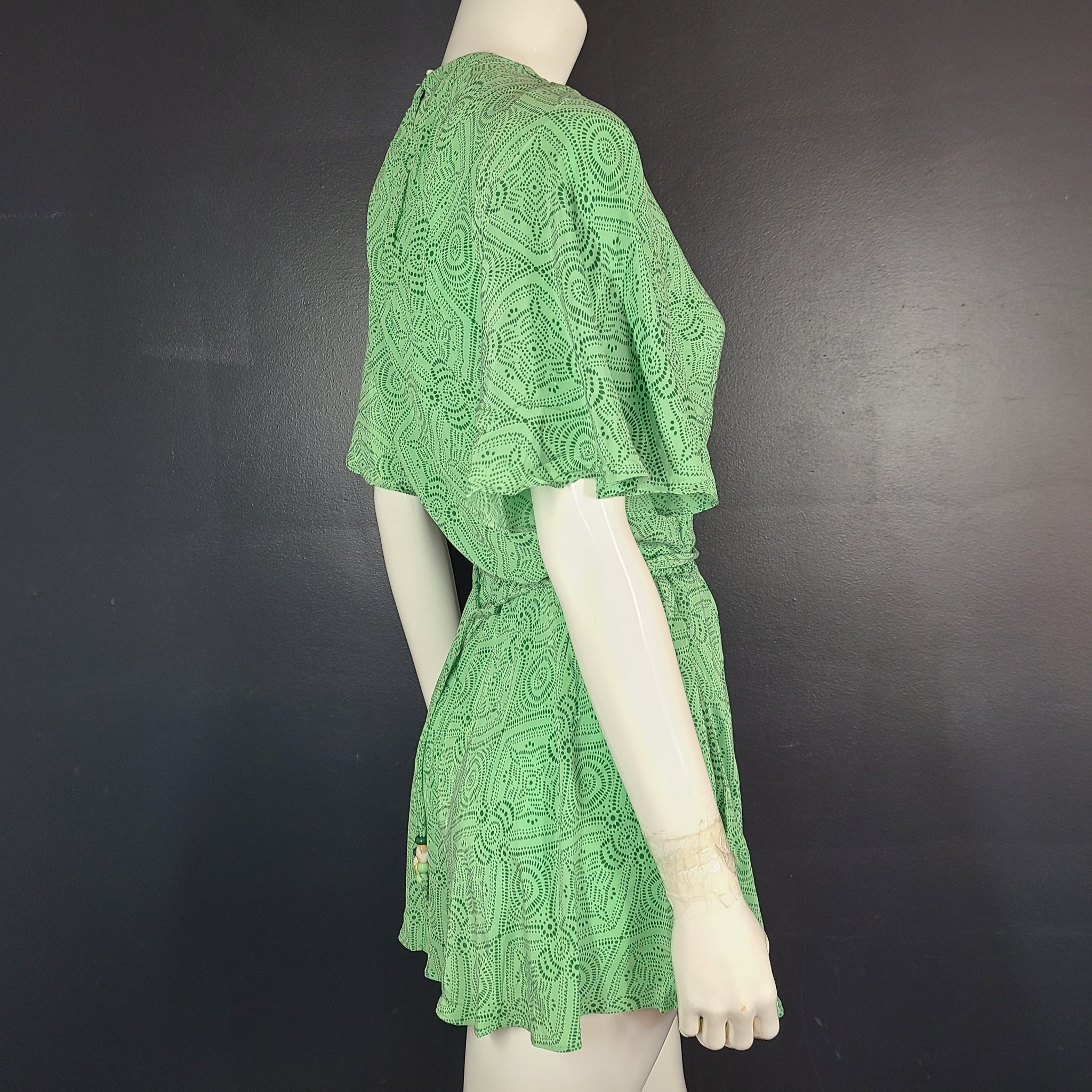 Maje Women's Jumpsuit One-piece V-neck Playsuit Lightweight Fitted Green Sz S