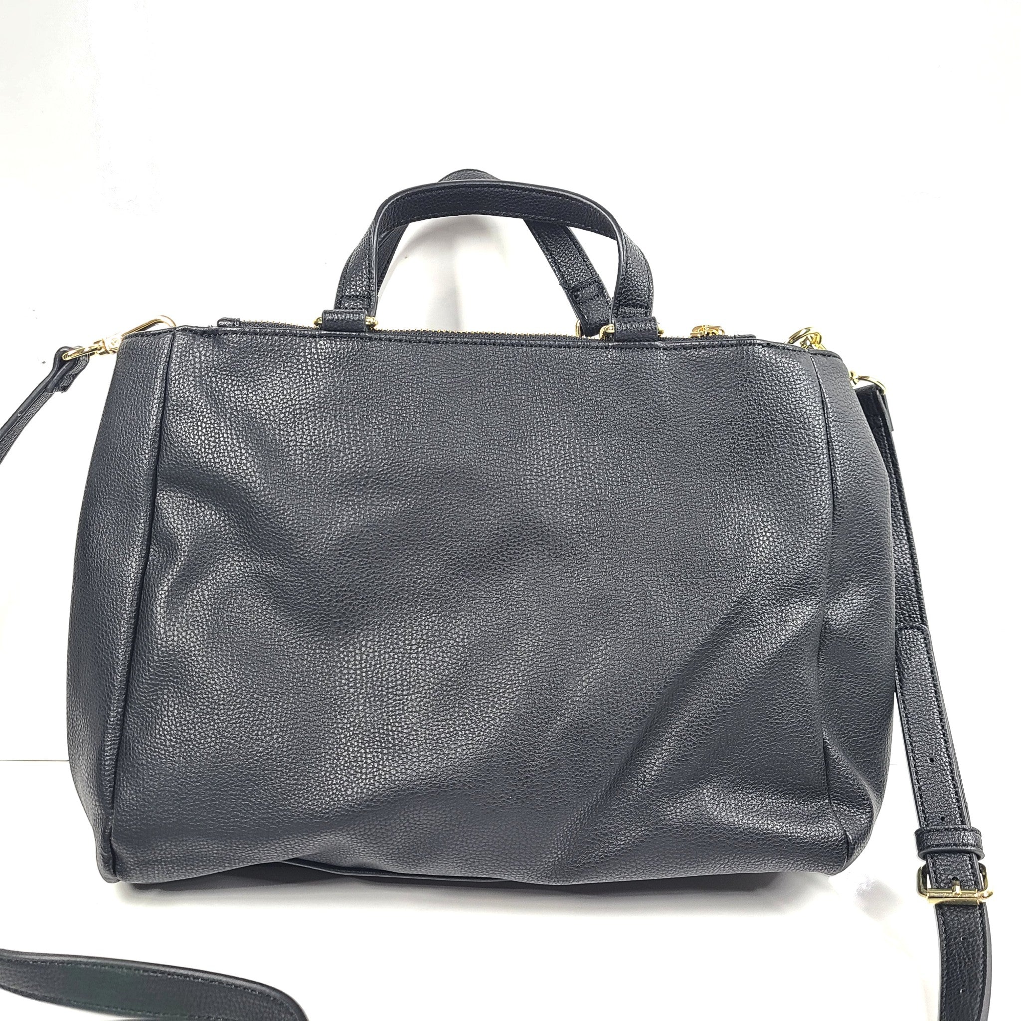 Tommy Hilfiger Satchel Bag Zippered Handbag Crossbody Strap Faux Leather Blue