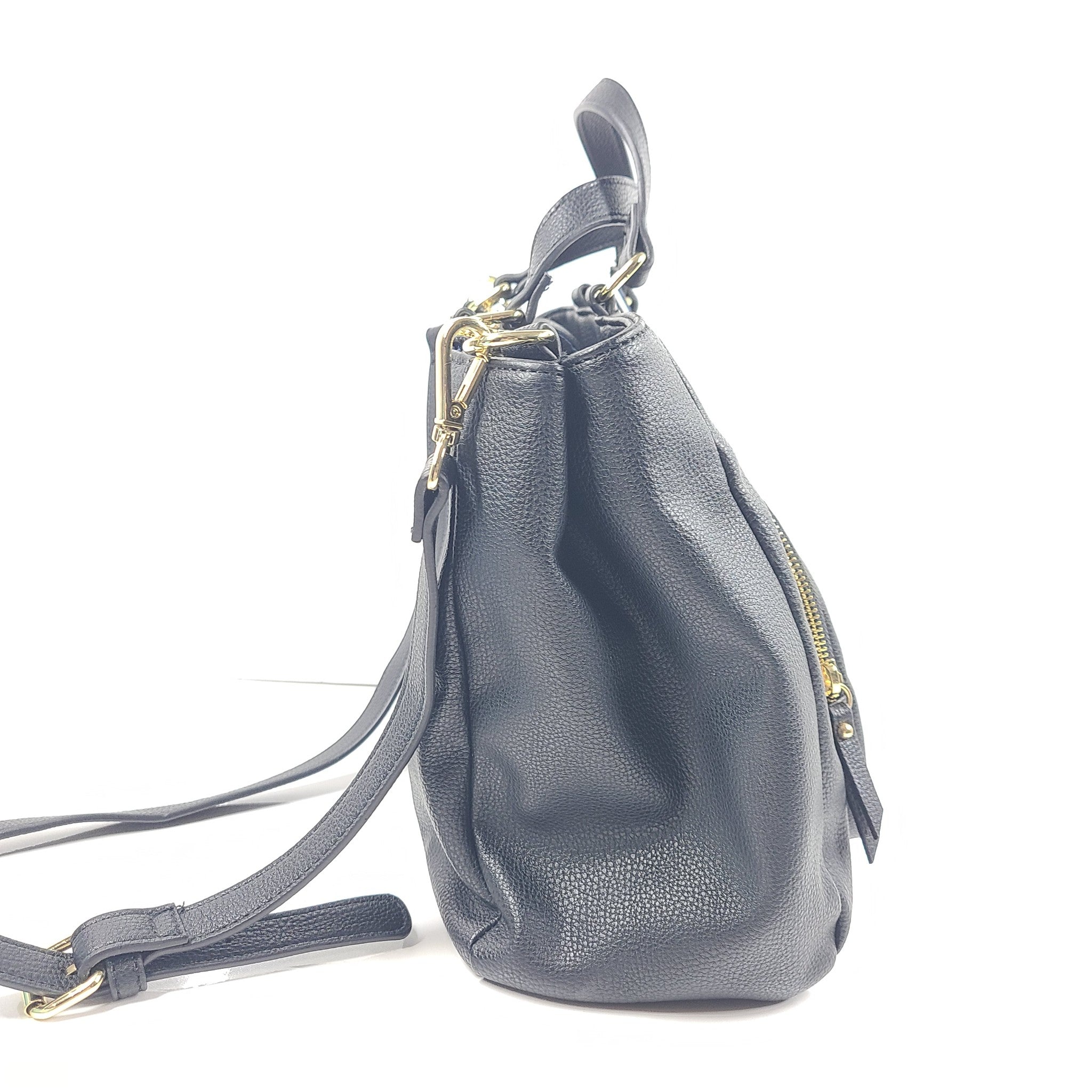 Tommy Hilfiger Satchel Bag Zippered Handbag Crossbody Strap Faux Leather Blue