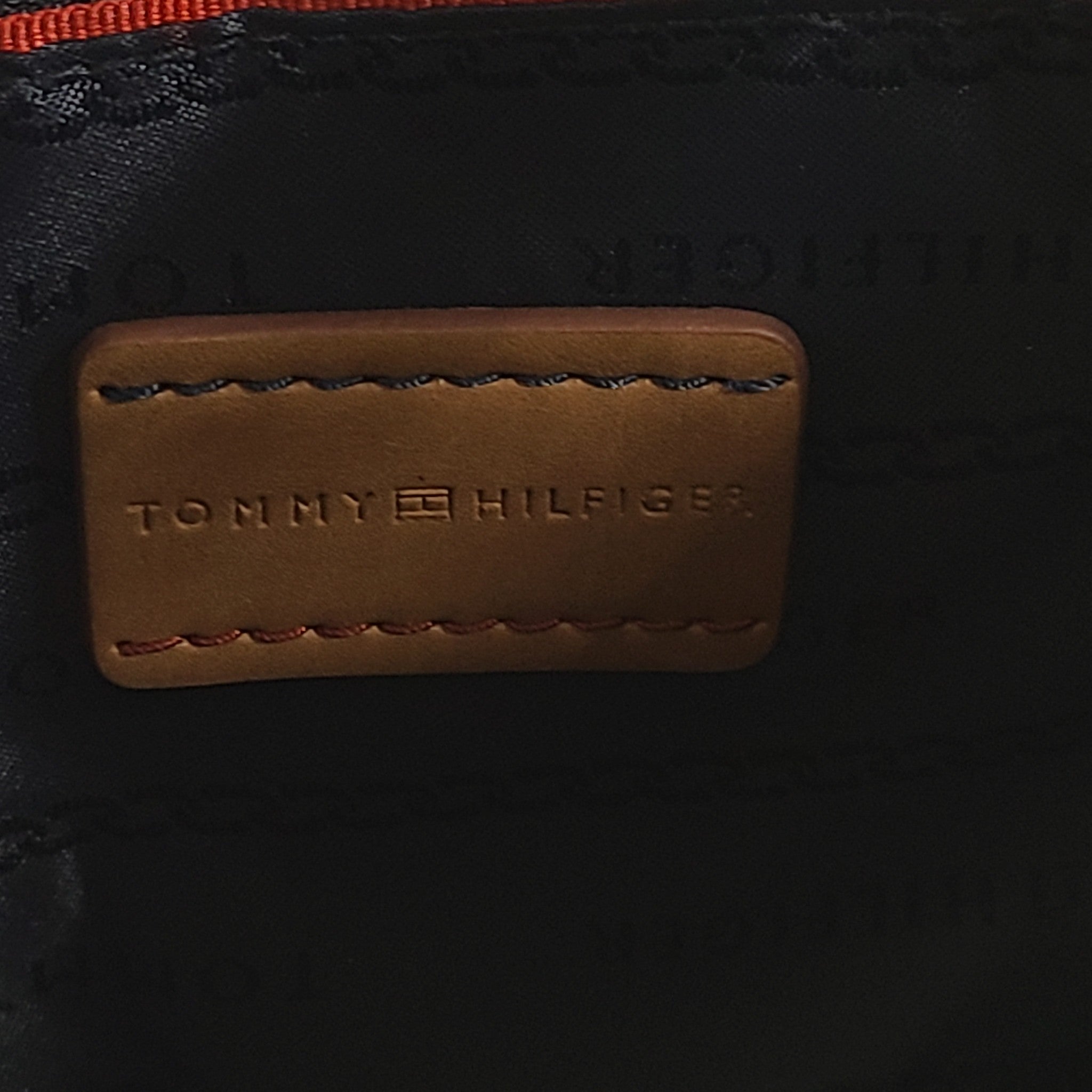 Tommy Hilfiger Satchel Bag Zippered Handbag Crossbody Strap Faux Leather Blue
