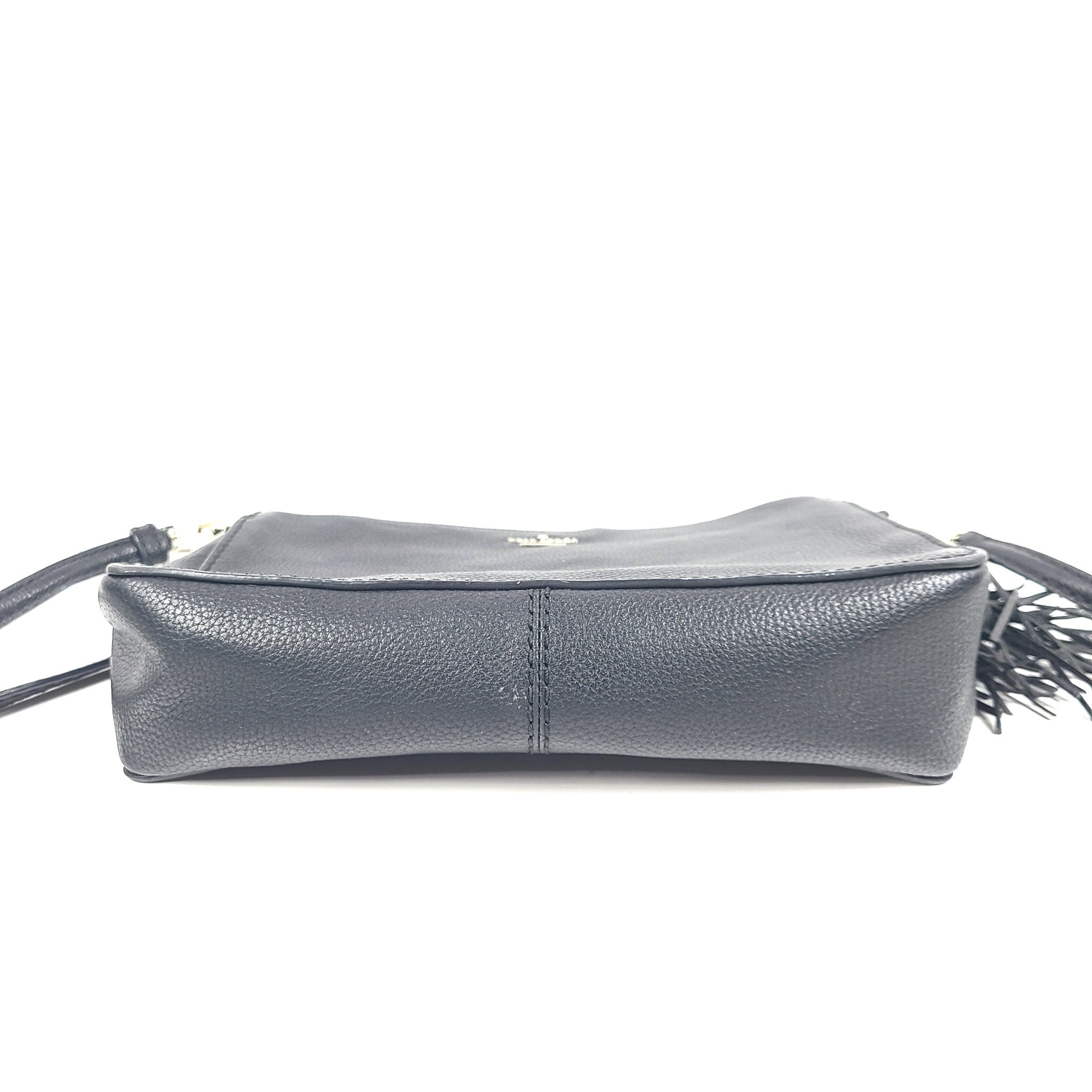 Kate Spade Naomi Crossbody Bag Black Pebbled Leather w/ Tassel WKRU5781