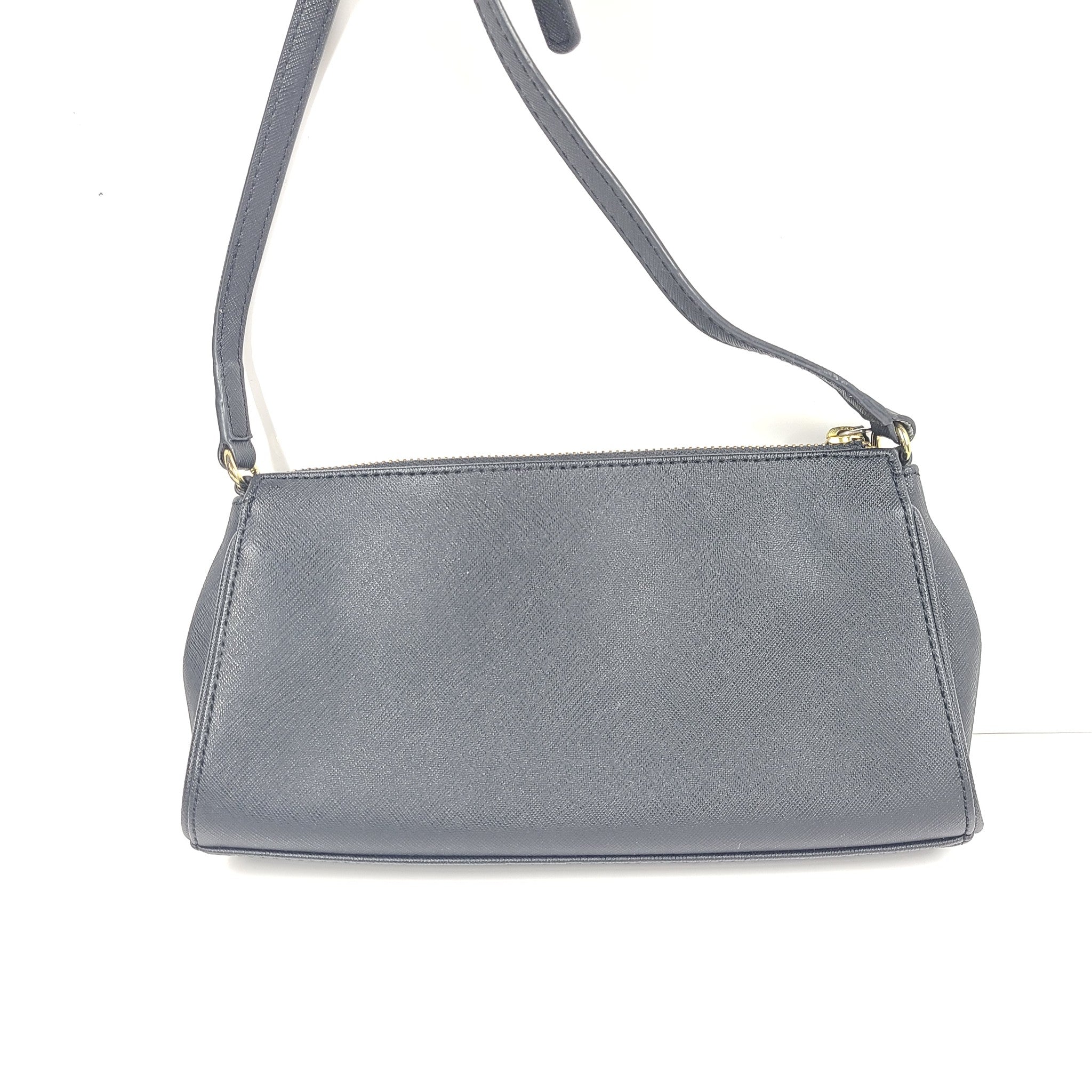 Calvin Klein Women's Crossbody Zipper Bag Adjustable Strap Vegan Leather Black