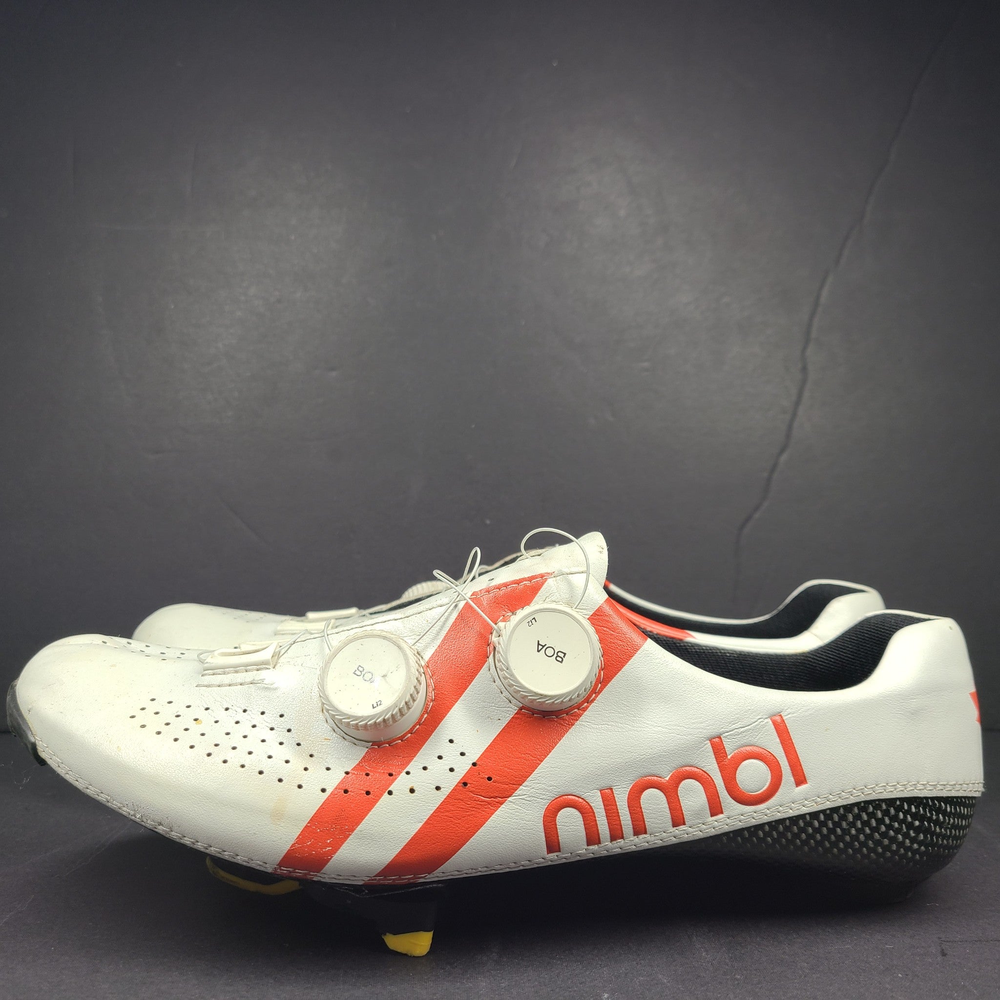 Nimbl Ultimate Pro Men's Road Cycling Shoes White Red Maple Leaf  Sz 11 READ