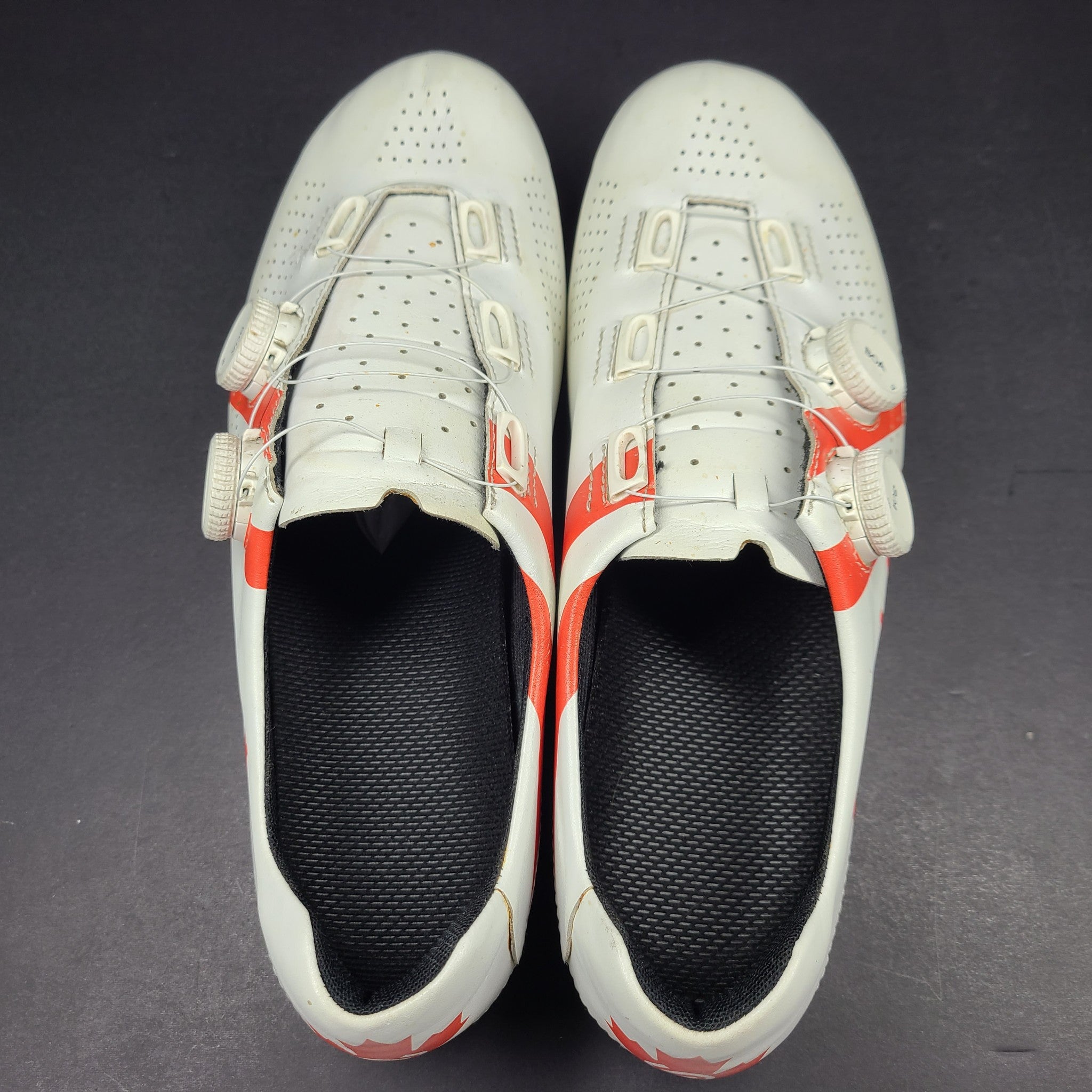 Nimbl Ultimate Pro Men's Road Cycling Shoes White Red Maple Leaf  Sz 11 READ