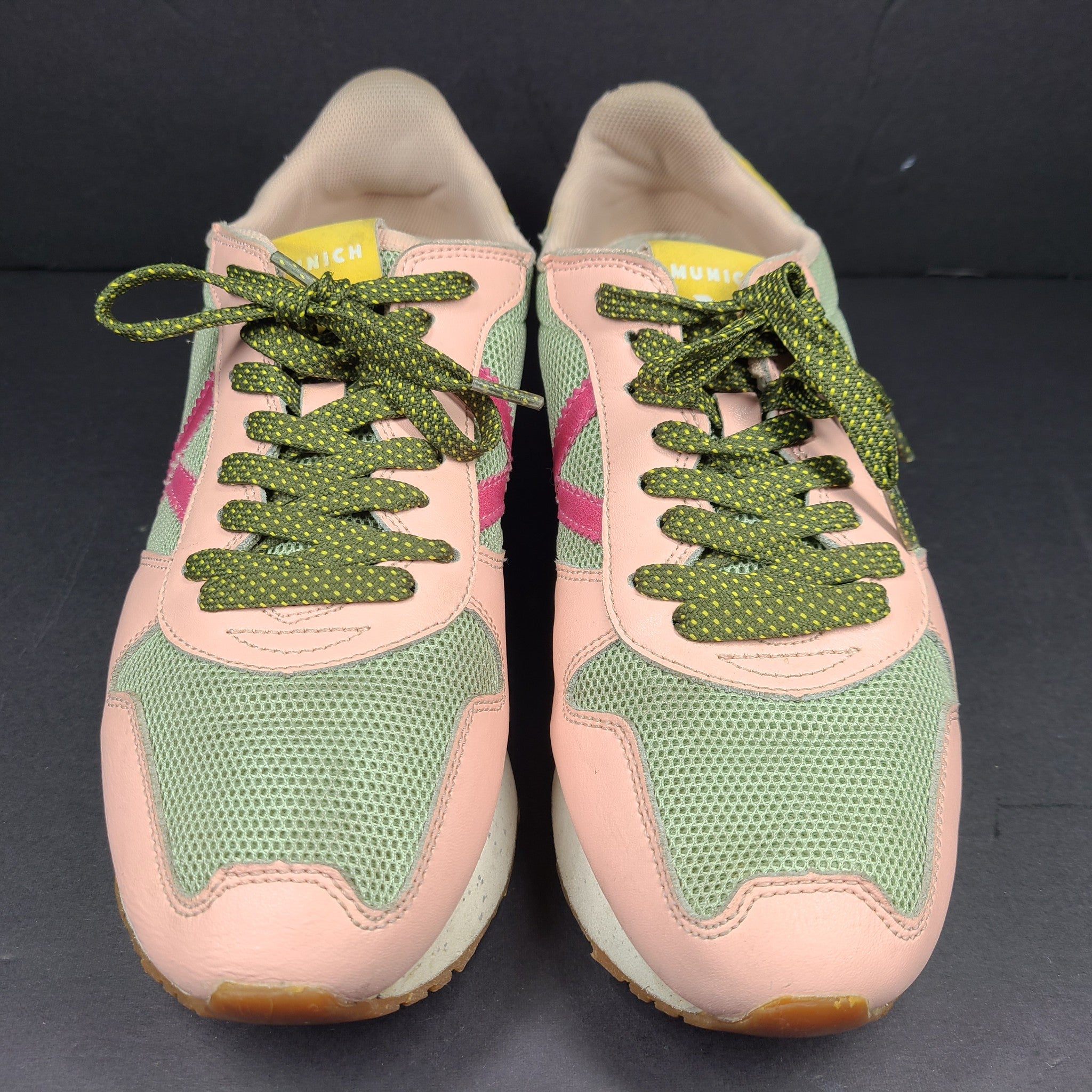 Munich Women's Massana Sky 167 Platform Sneakers Shoes Green Pink Sz 5.5