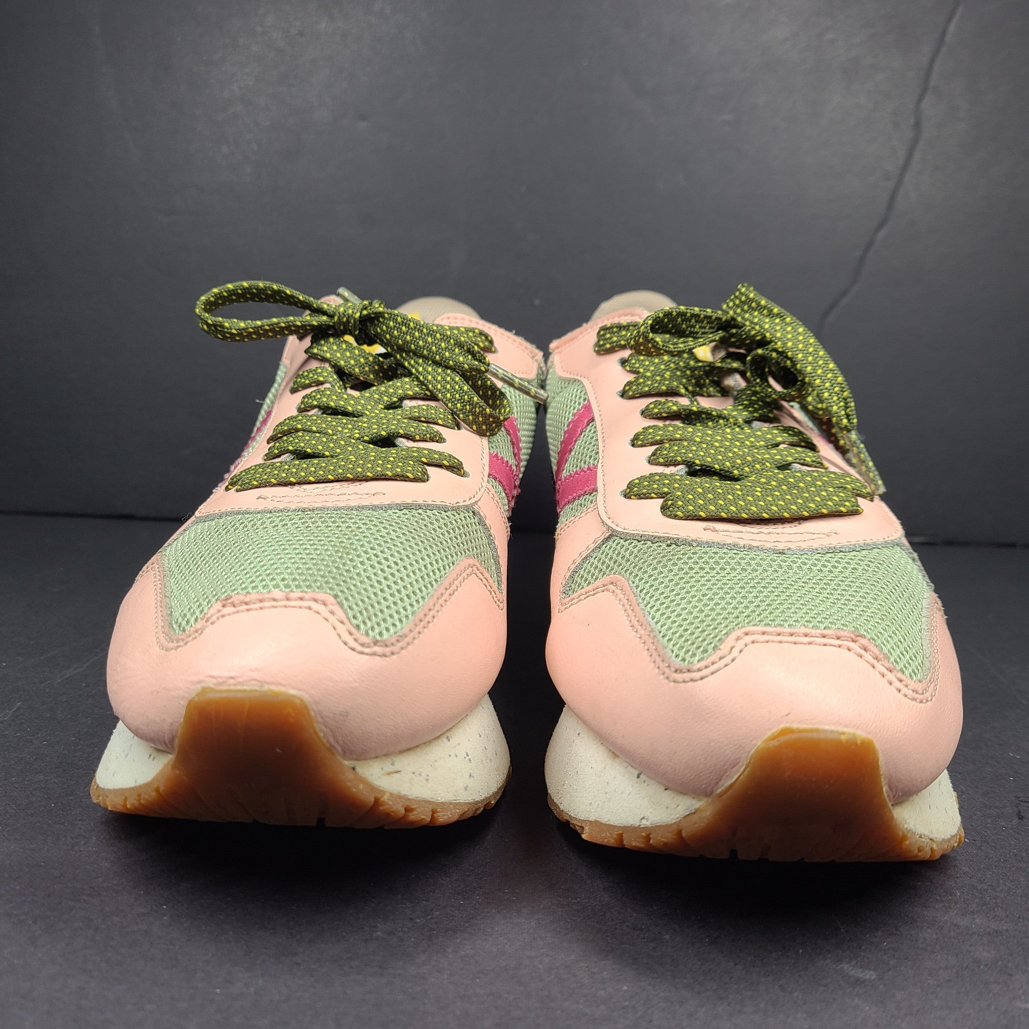 Munich Women's Massana Sky 167 Platform Sneakers Shoes Green Pink Sz 5.5