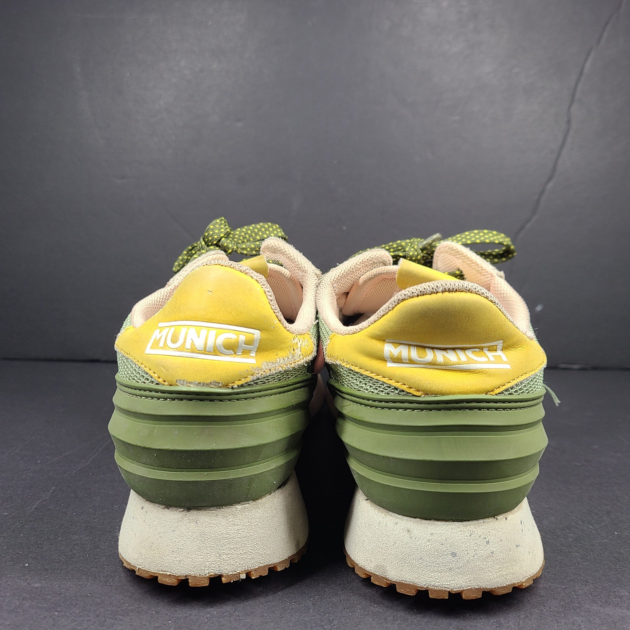 Munich Women's Massana Sky 167 Platform Sneakers Shoes Green Pink Sz 5.5