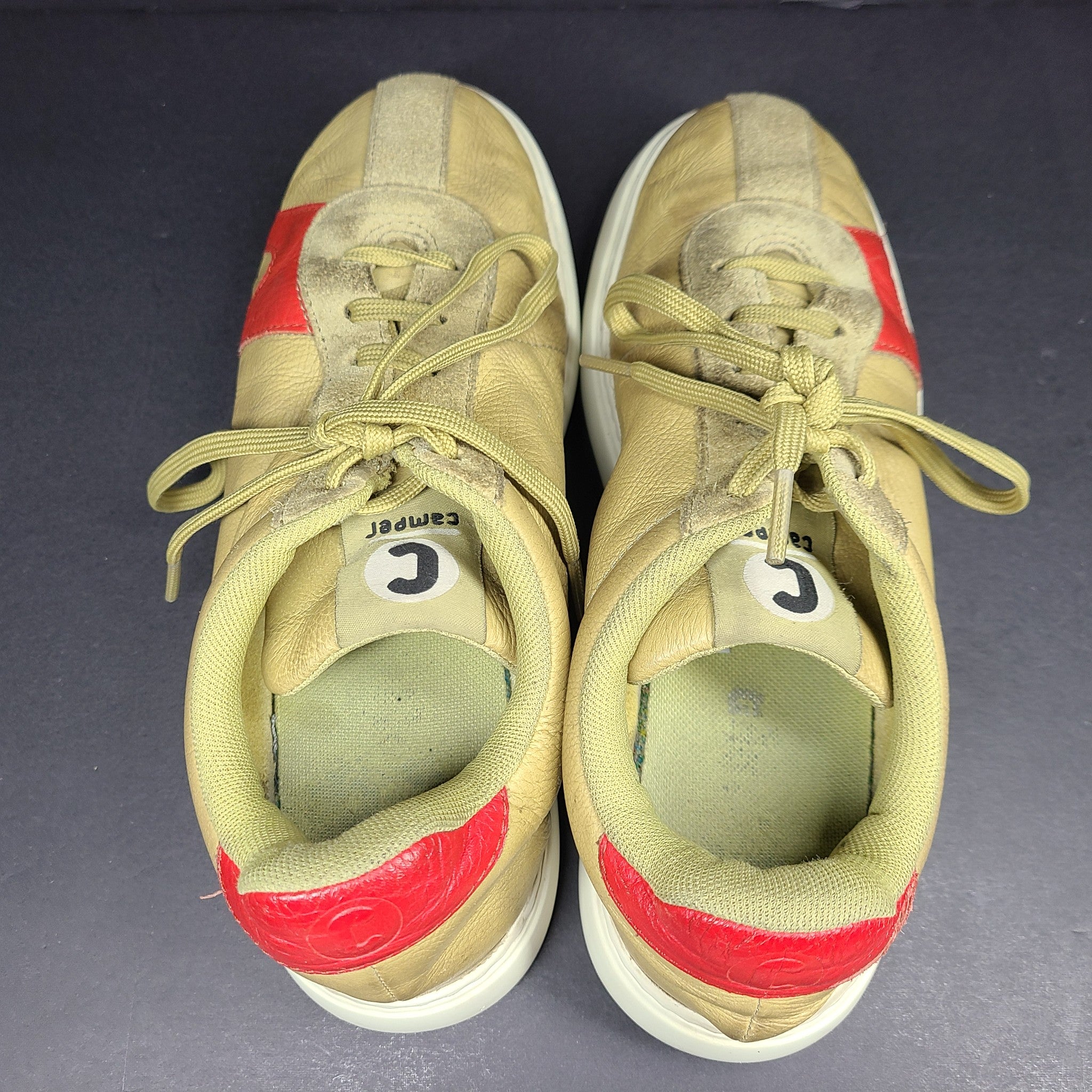 Camper Women's Runner K21 Sneakers Suede Leather Shoes Beige Sz 7.5