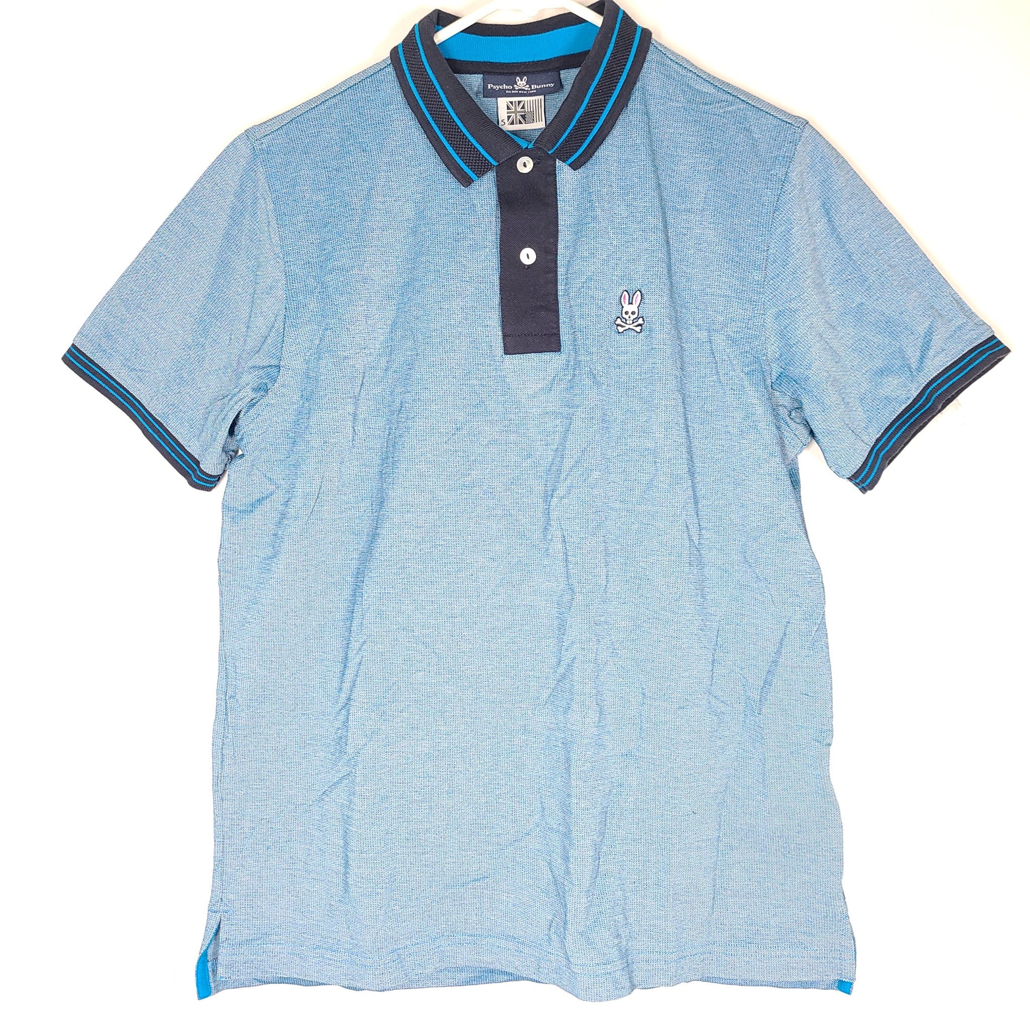 Psycho Bunny Men's Milton Polo Shirt Pima Cotton Blue Sz 5/ M