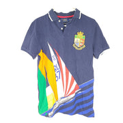 Polo Ralph Lauren Men's Sailboat Mesh Polo Shirt Navy Blue Custom Slim Sz S