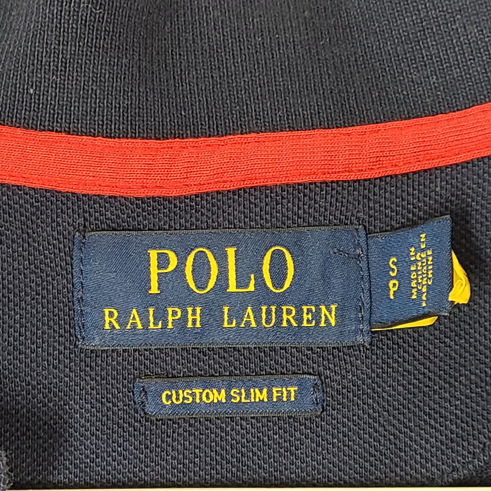 Polo Ralph Lauren Men's Sailboat Mesh Polo Shirt Navy Blue Custom Slim Sz S