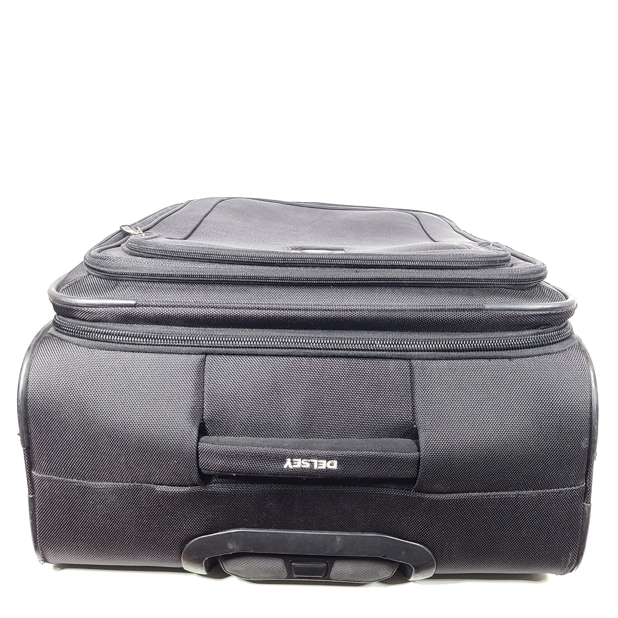 Delsey 27" Spinner Luggage Lightweight Soft Case Expandable Multi Pockets Black