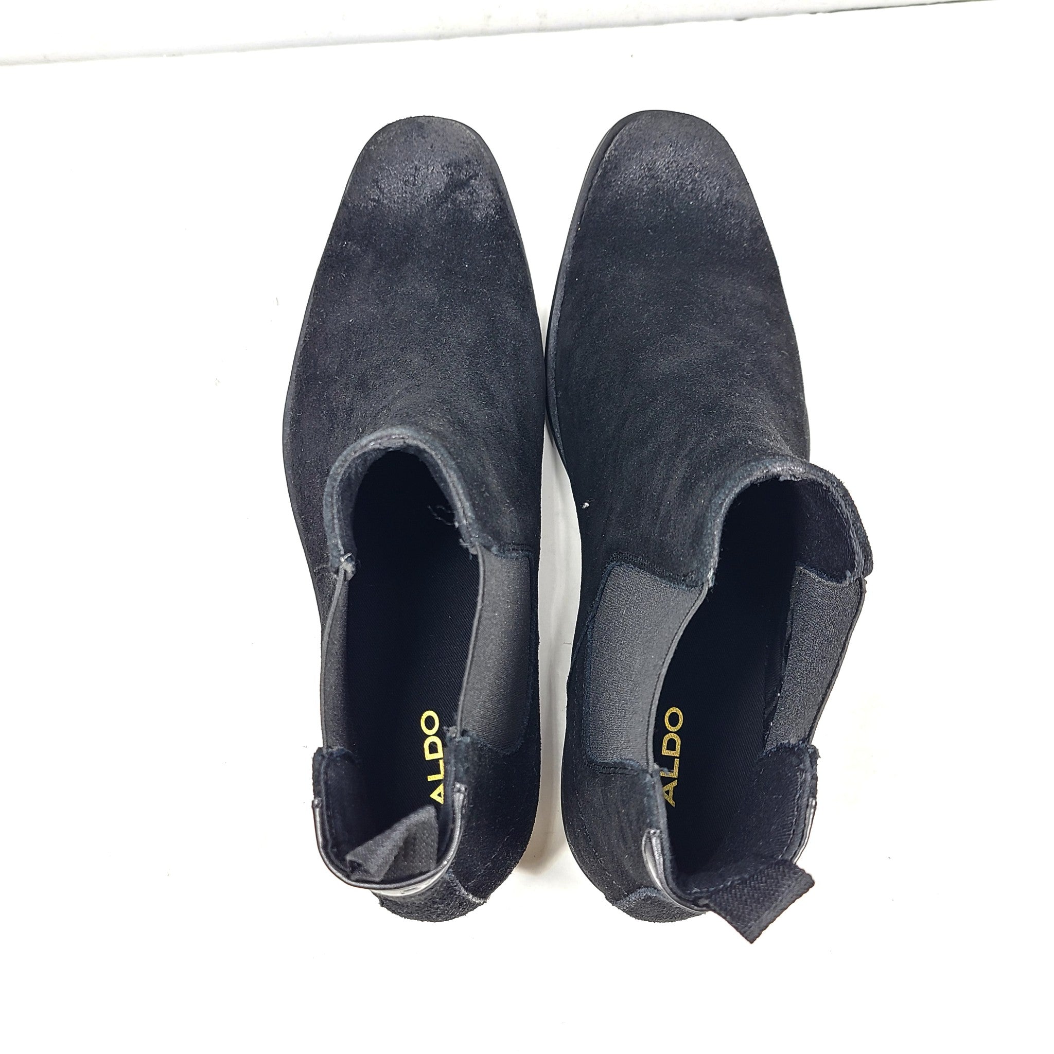 Aldo Men's Brodyx Chelsea Boot Suede Leather Ankle Boots Black US 10