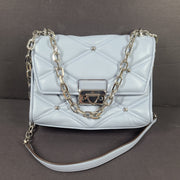 Michael Kors Serena Medium Flap Convertible Shoulder Crossbody Bag Pale Blue