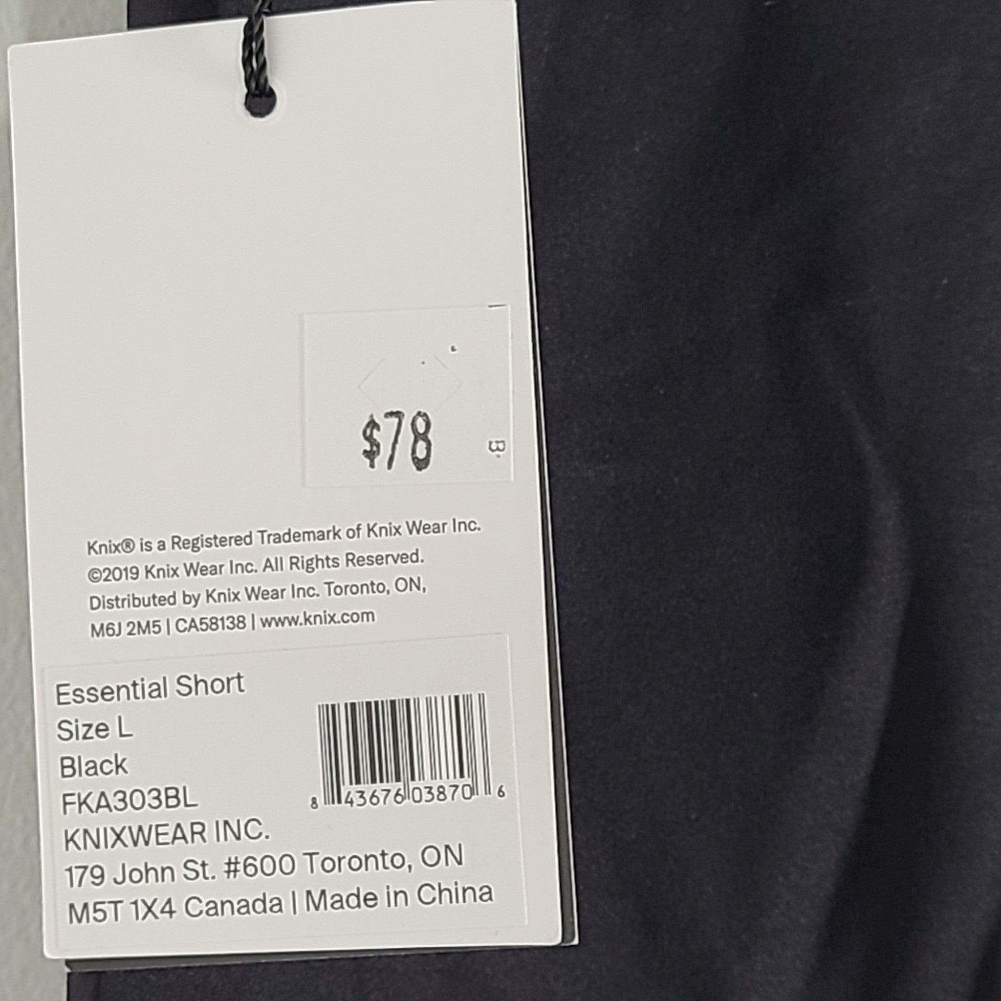 Knix Women's HiTouch Essential Shorts High-Rise Shaping Stretch Black Sz L