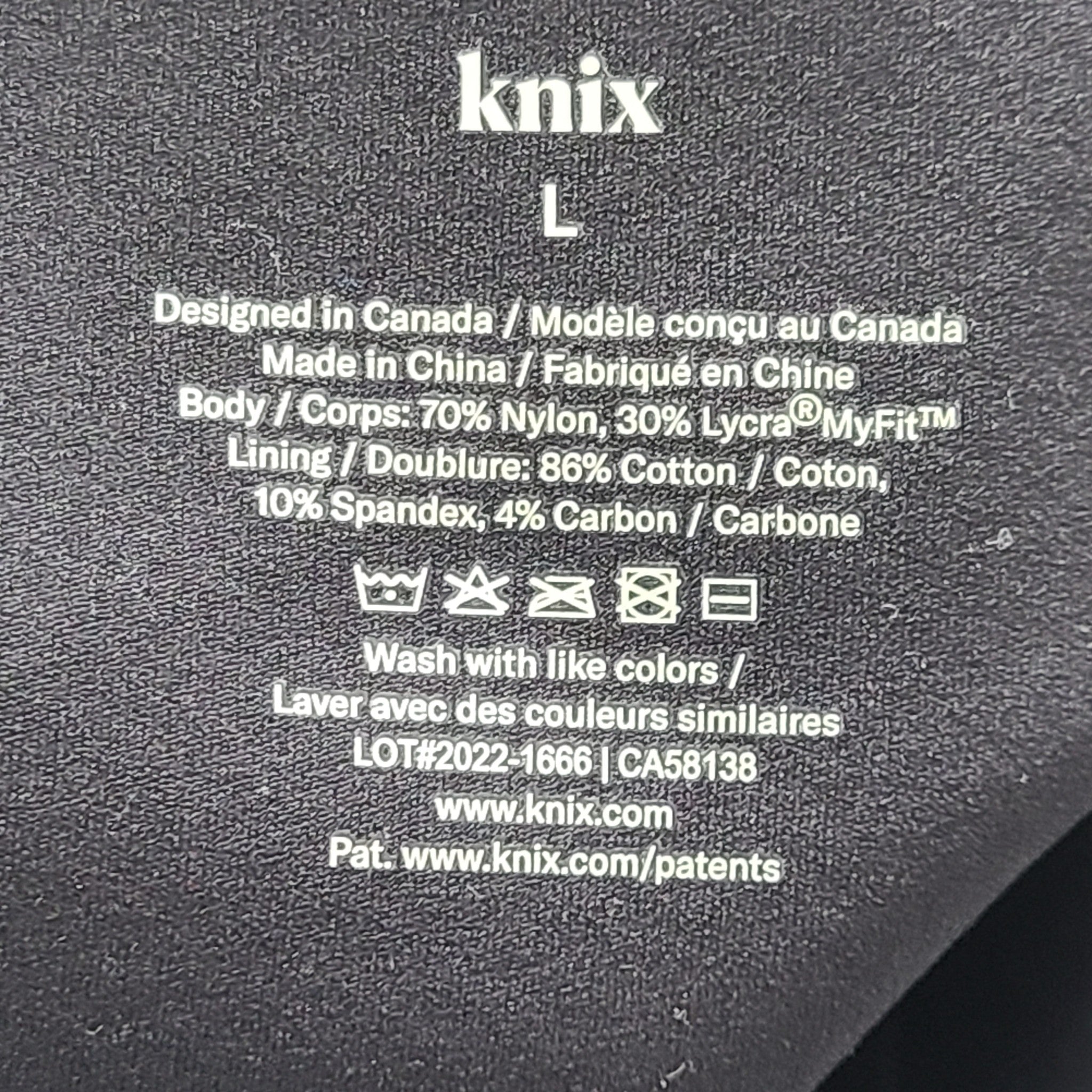 Knix Women's HiTouch Essential Shorts High-Rise Shaping Stretch Black Sz L