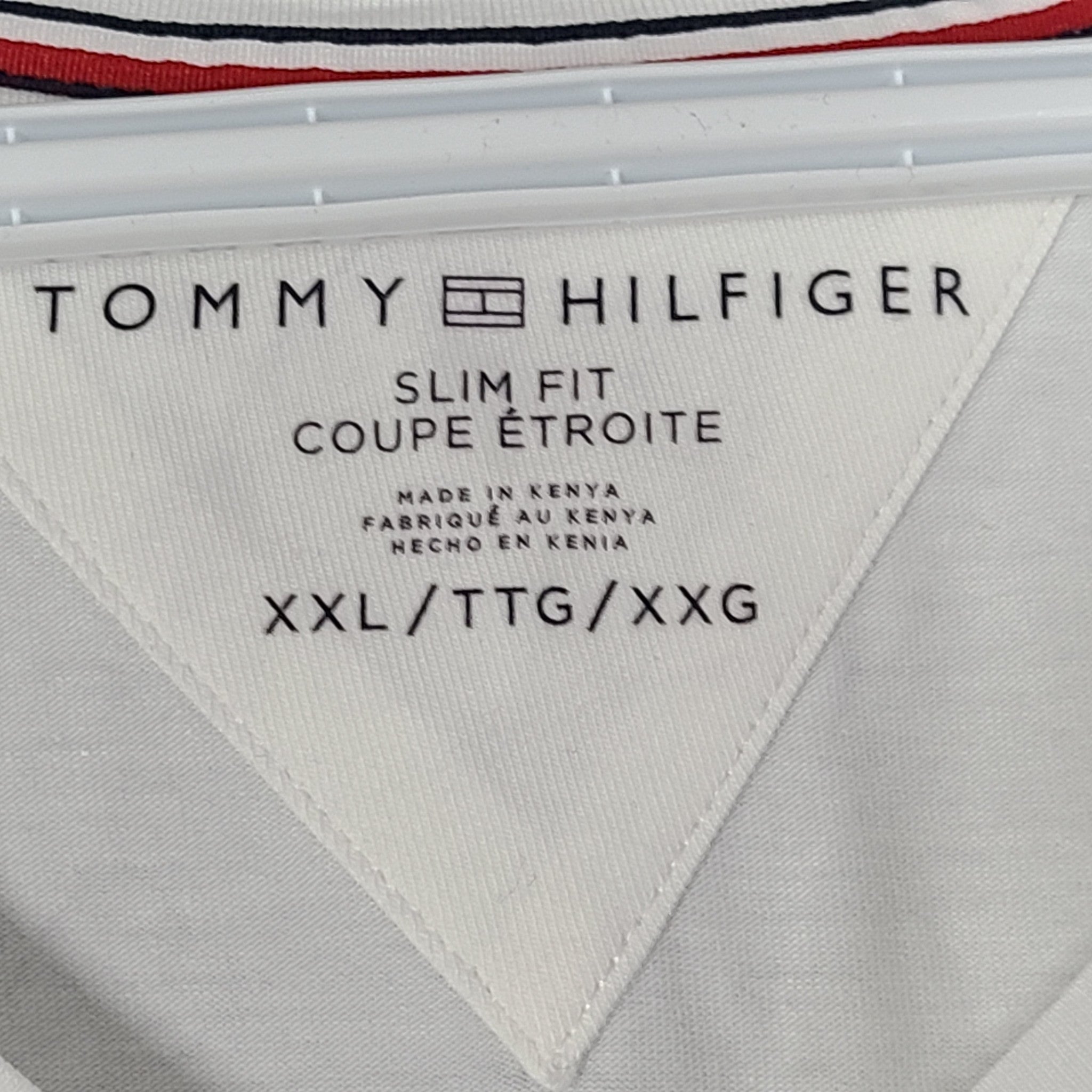 Tommy Hilfiger Men's Slim Fit Solid V-Neck T-Shirt 78J7087 Basic White Sz XXL