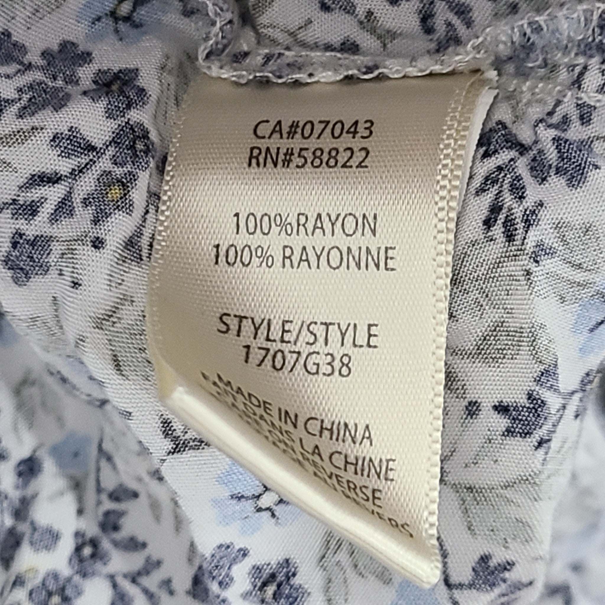 Max Studio Women's Peasant Blouse Long Bell Sleeve Shirt Ditsy Floral Blue M
