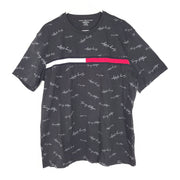 Tommy Hilfiger Men's Essential Script Logo Crewneck T-Shirt Cotton Black Sz XL