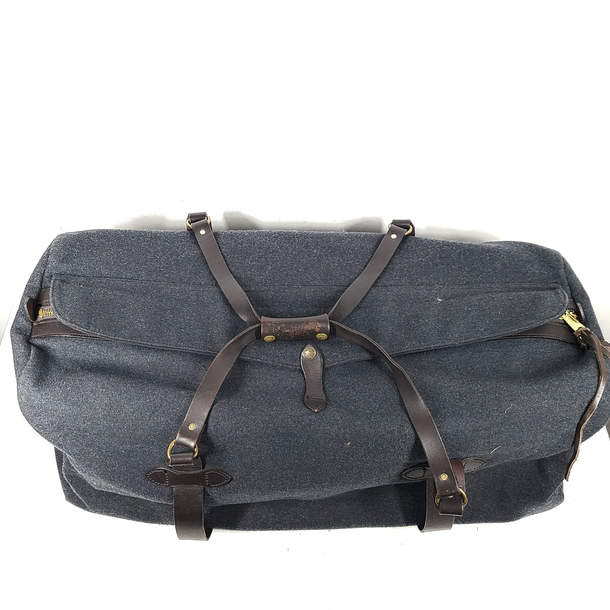 Vintage Filson Large Mackinaw Wool Duffle Bag SUPER RARE Charcoal Gray