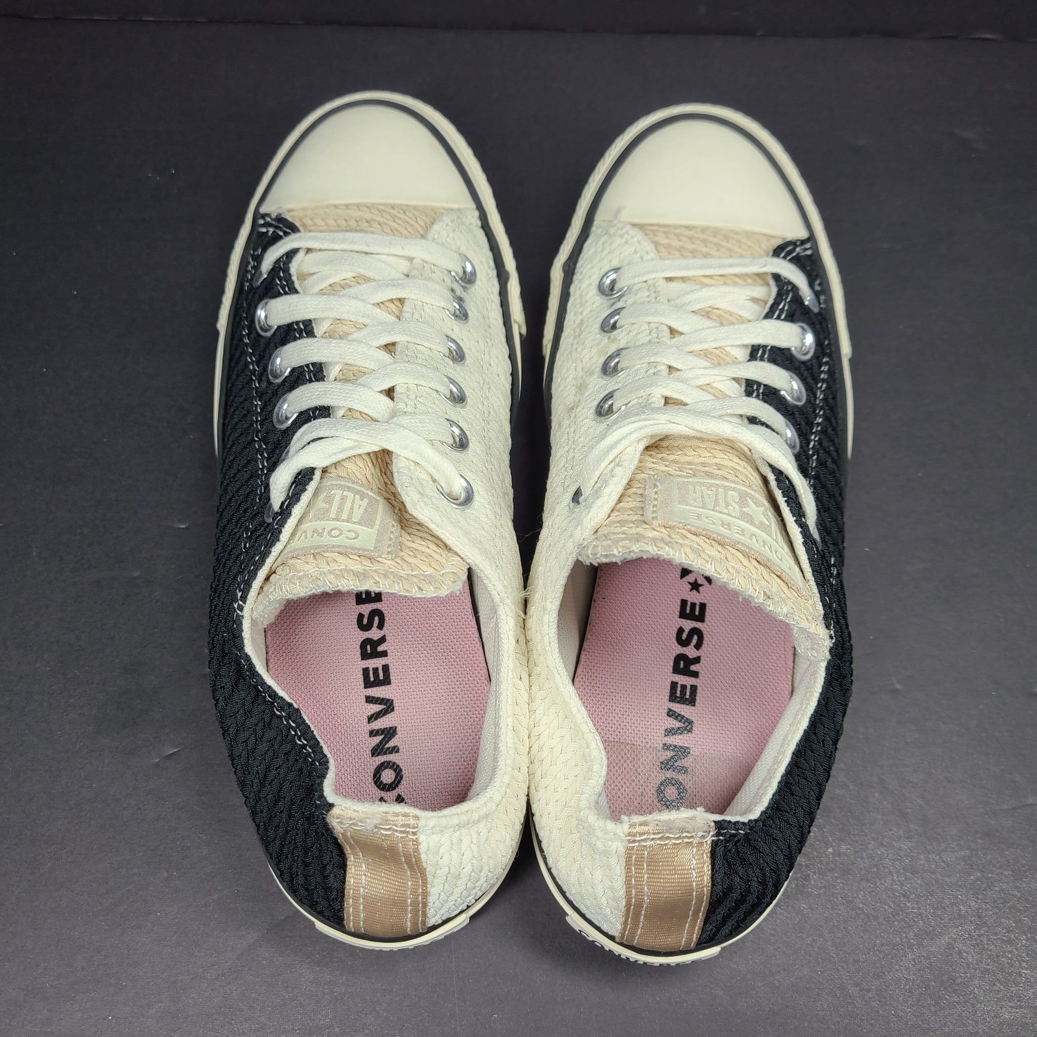 Converse CTAS Split Color Cable Sneakers Low Top Shoes 568667C Black White US7