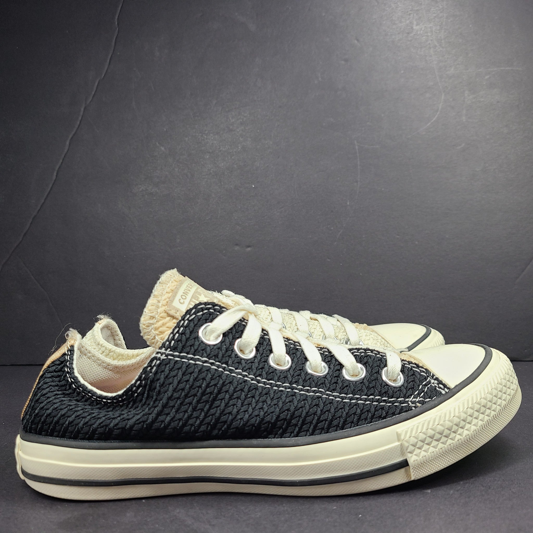 Converse CTAS Split Color Cable Sneakers Low Top Shoes 568667C Black White US7