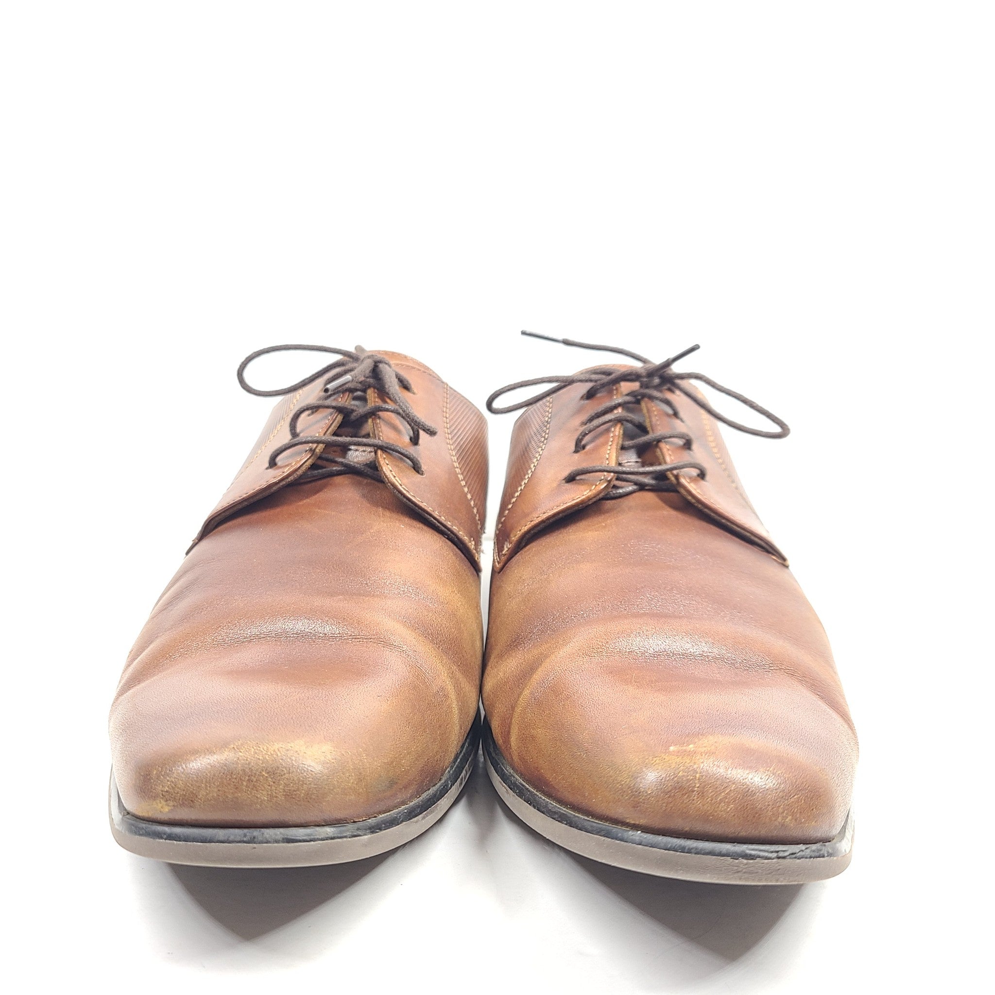 Florsheim Men's Postino Plain Toe Oxford Leather Shoes Cognac Brown US 12D