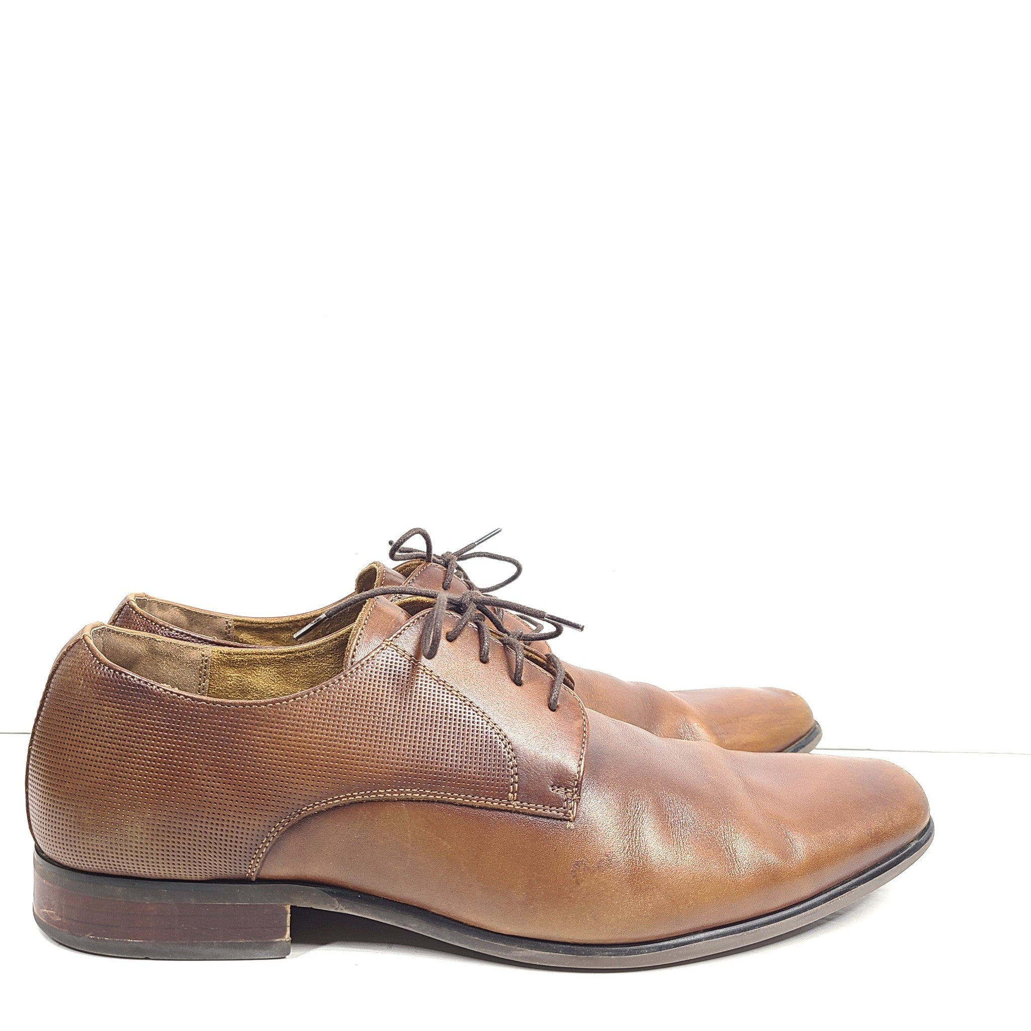 Florsheim Men's Postino Plain Toe Oxford Leather Shoes Cognac Brown US 12D