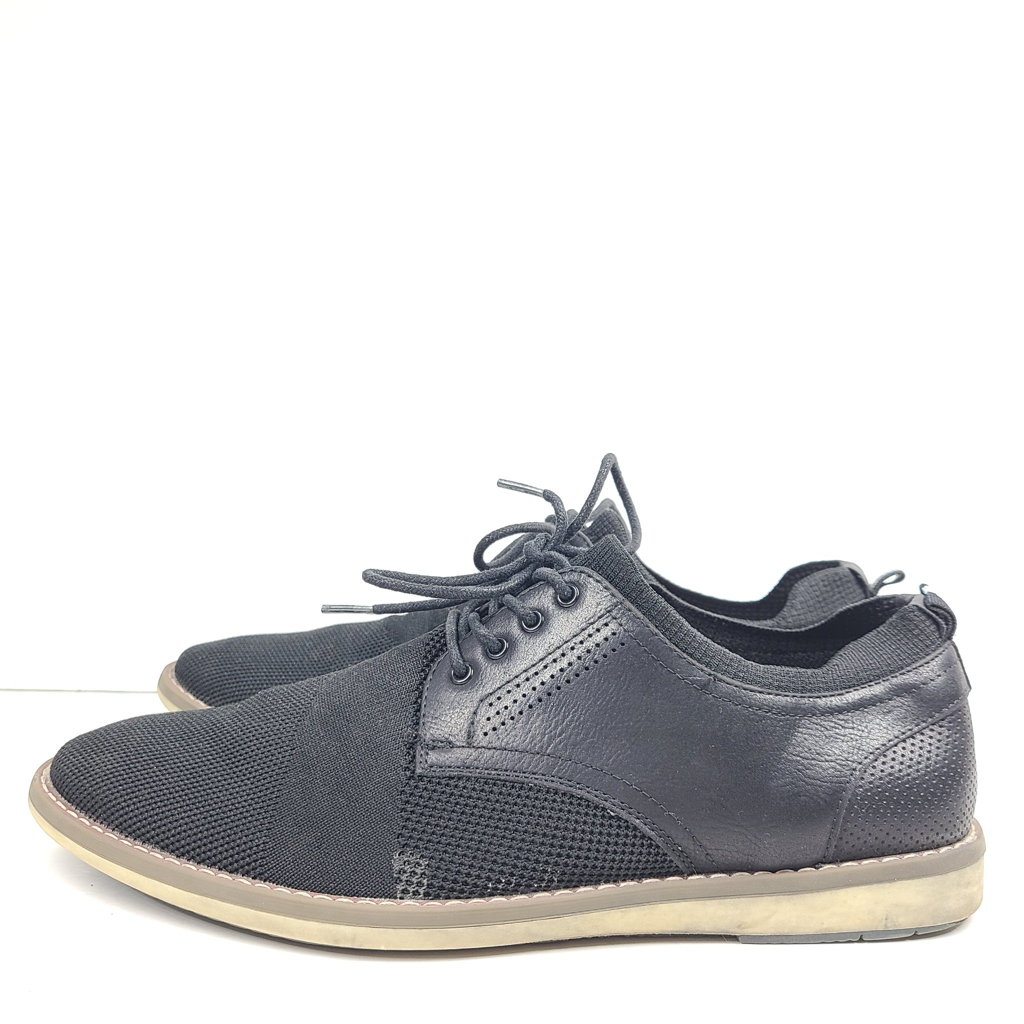 Steve Madden Men's Brawn Knit Casual Lace Up Oxford Shoes Black Sz 10