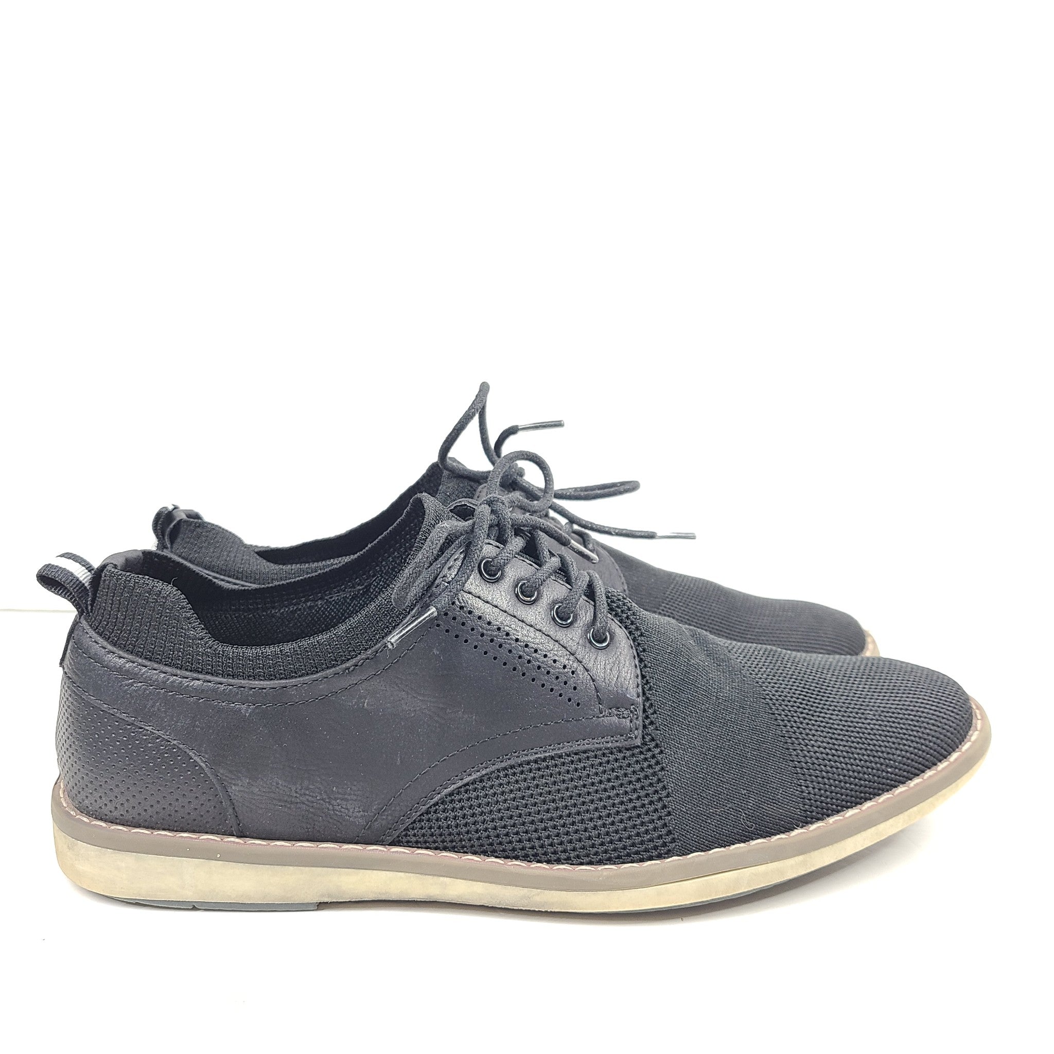 Steve Madden Men's Brawn Knit Casual Lace Up Oxford Shoes Black Sz 10