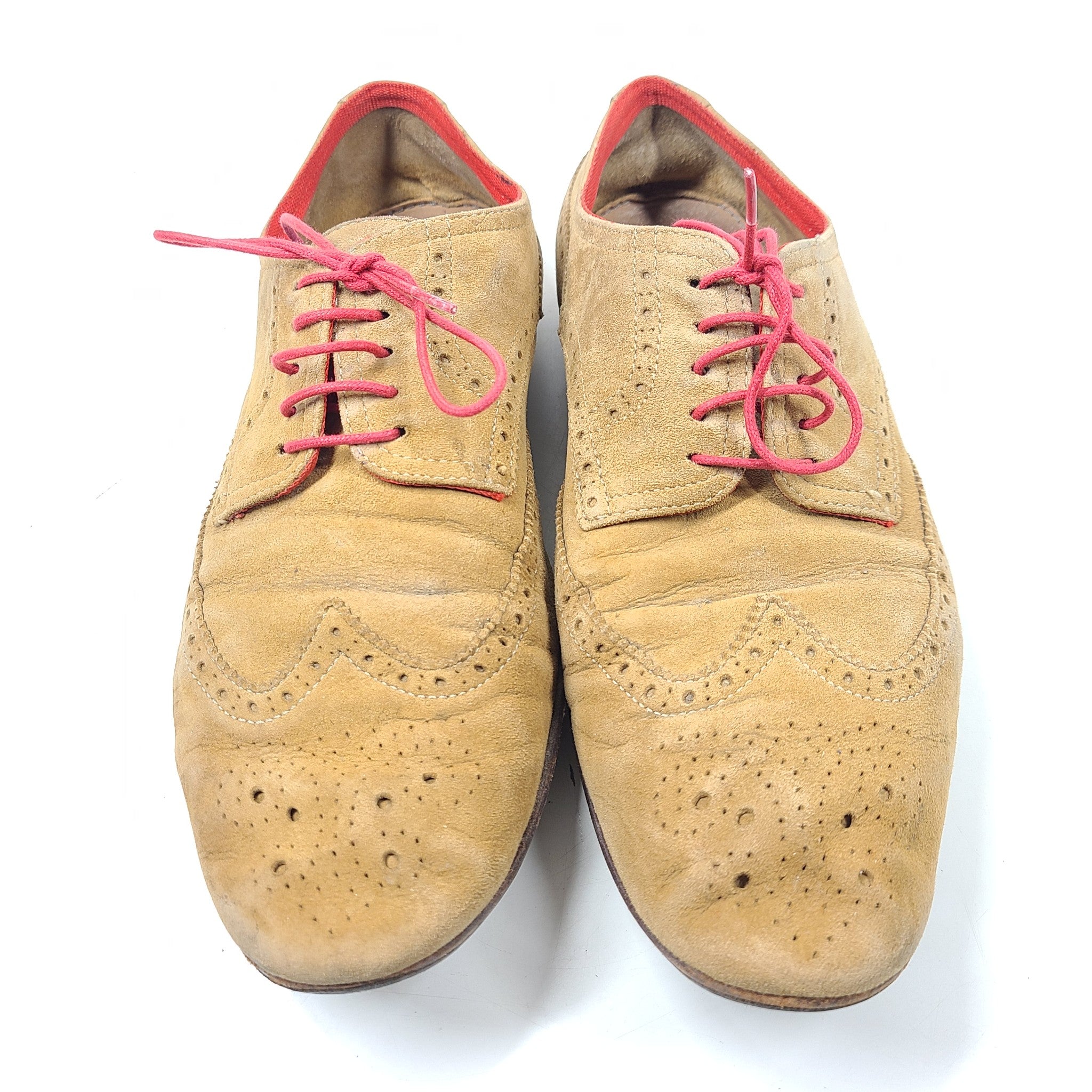 Hugo Boss Men's Suede Wingtip Dress Shoes Brogue Lace Up Oxford Sz 9