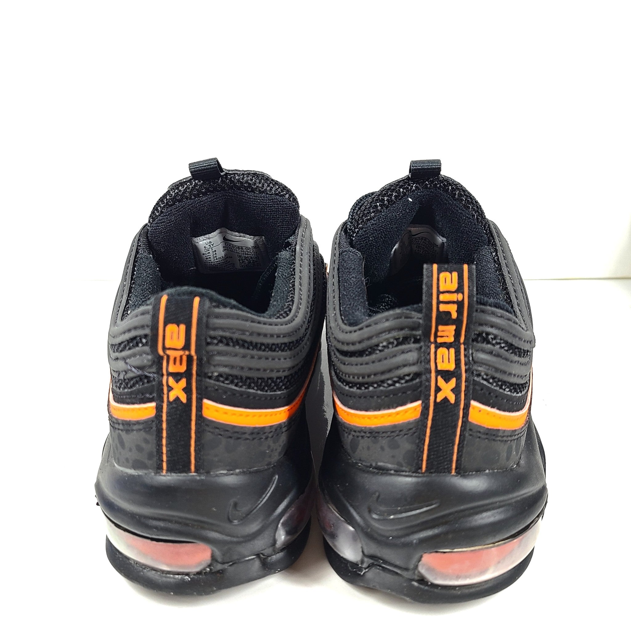 Nike Boys' GS AIR MAX 97 Sneakers DX3088-001 Sneakers Black Orange Sz 5.5Y