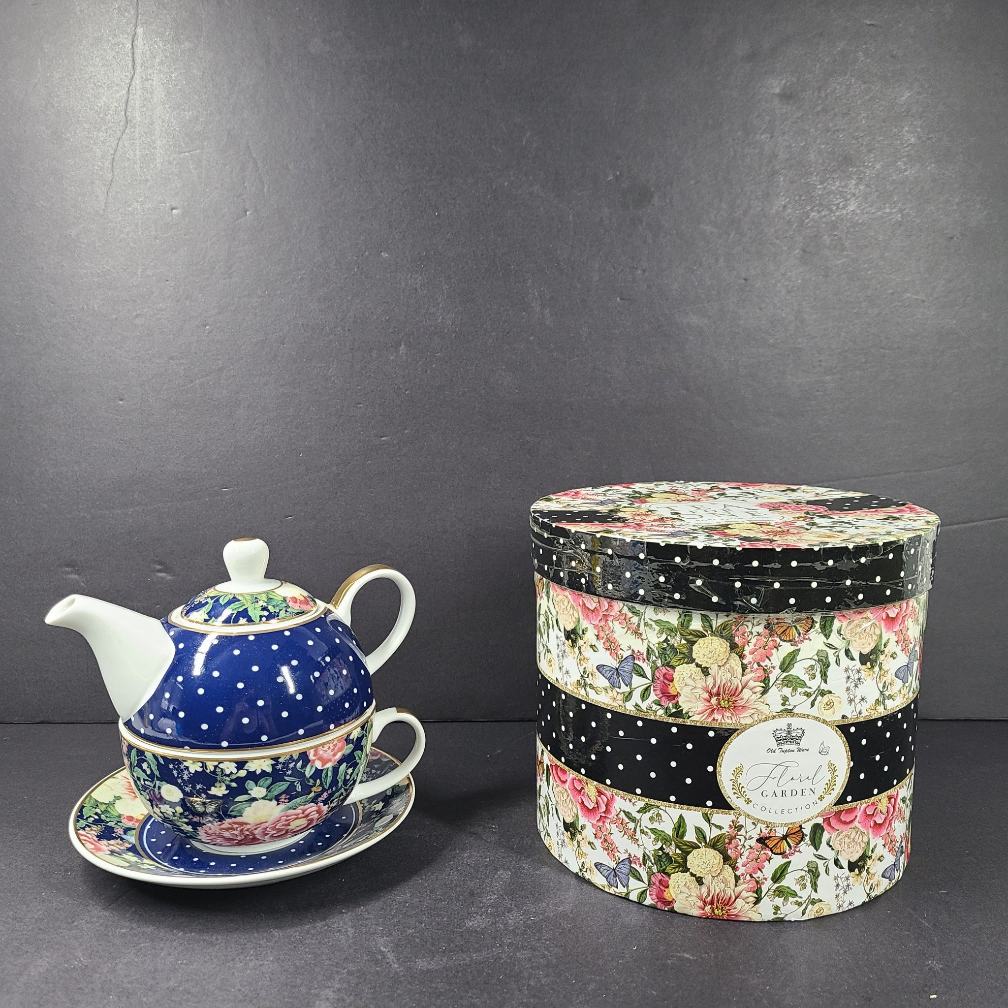 Old Tupton Ware Floral Garden Tea for One Set - Teapot & Cup & Saucer