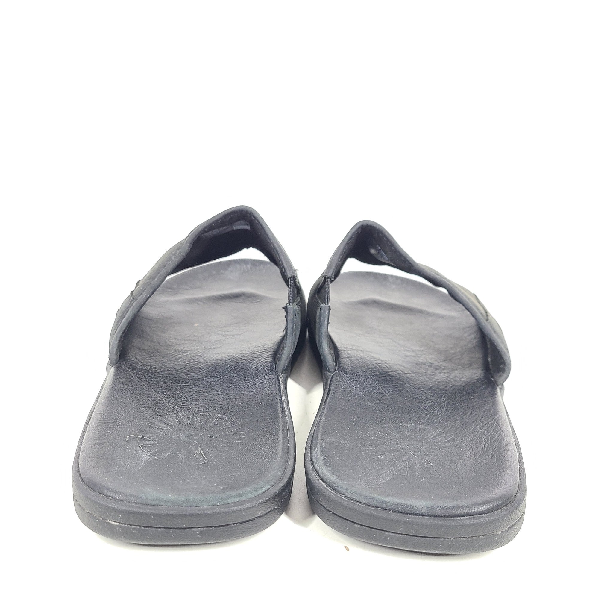 UGG Men's Seaside Slide 1117656 Leather Sandals EVA Footbed Black Sz 11