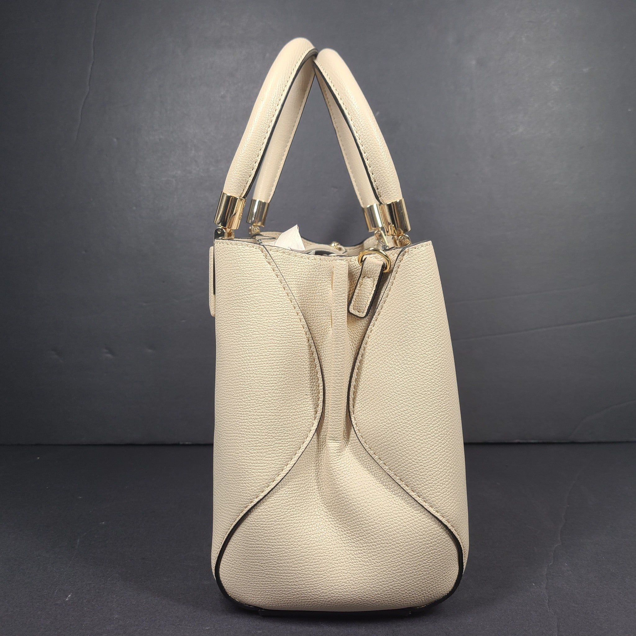 Dune London Drayyson Padlock Shoulder Crossbody Bag Faux Leather Ecru Cream