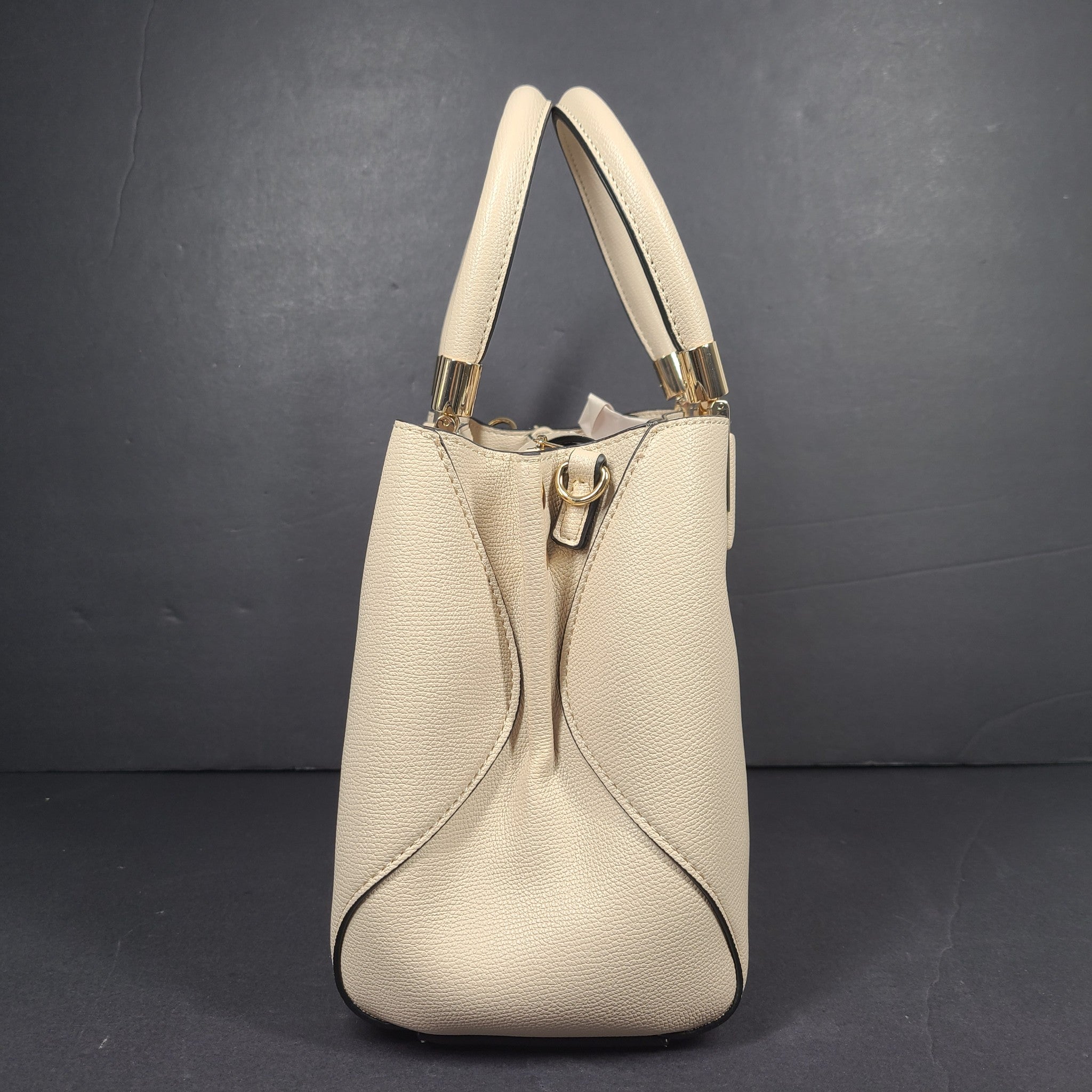 Dune London Drayyson Padlock Shoulder Crossbody Bag Faux Leather Ecru Cream