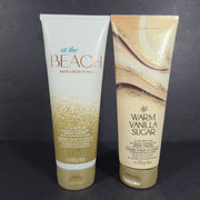 2 x 8oz Bath & Body Works Body Cream - Warm Vanilla Sugar & At The Beach
