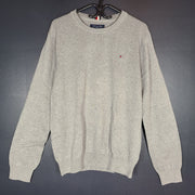 Tommy Hilfiger Men's Flag Logo Crewneck Sweater 78J8322 Medium Gray Heather Sz L
