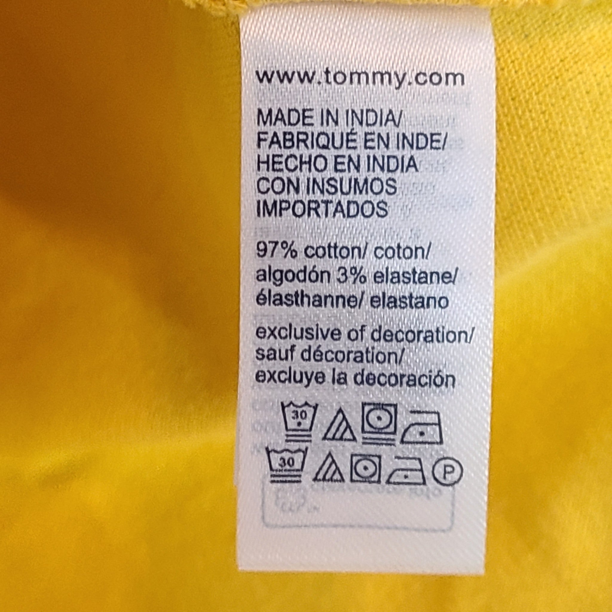 Tommy Hilfiger Teen Youth Polo Shirt Regular Fit Cotton Yellow 71J280 L (12-14)