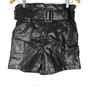 Line & Dot Mika Faux Leather Shorts Belted Black LH8002B Sz S