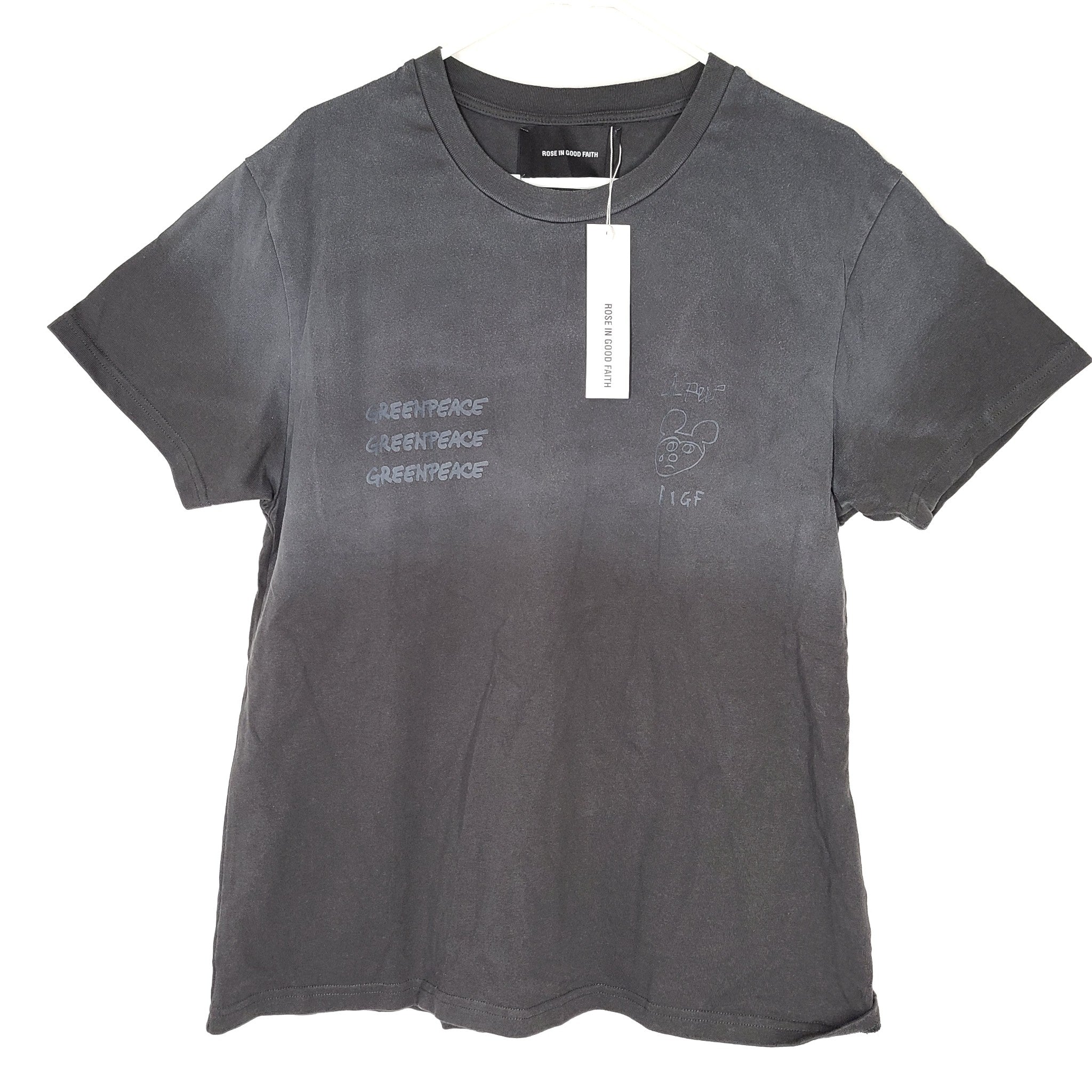 Rose in Good Faith x Lil Peep Heavy Brightside "Greenpeace" Tee T-Shirt Gray S
