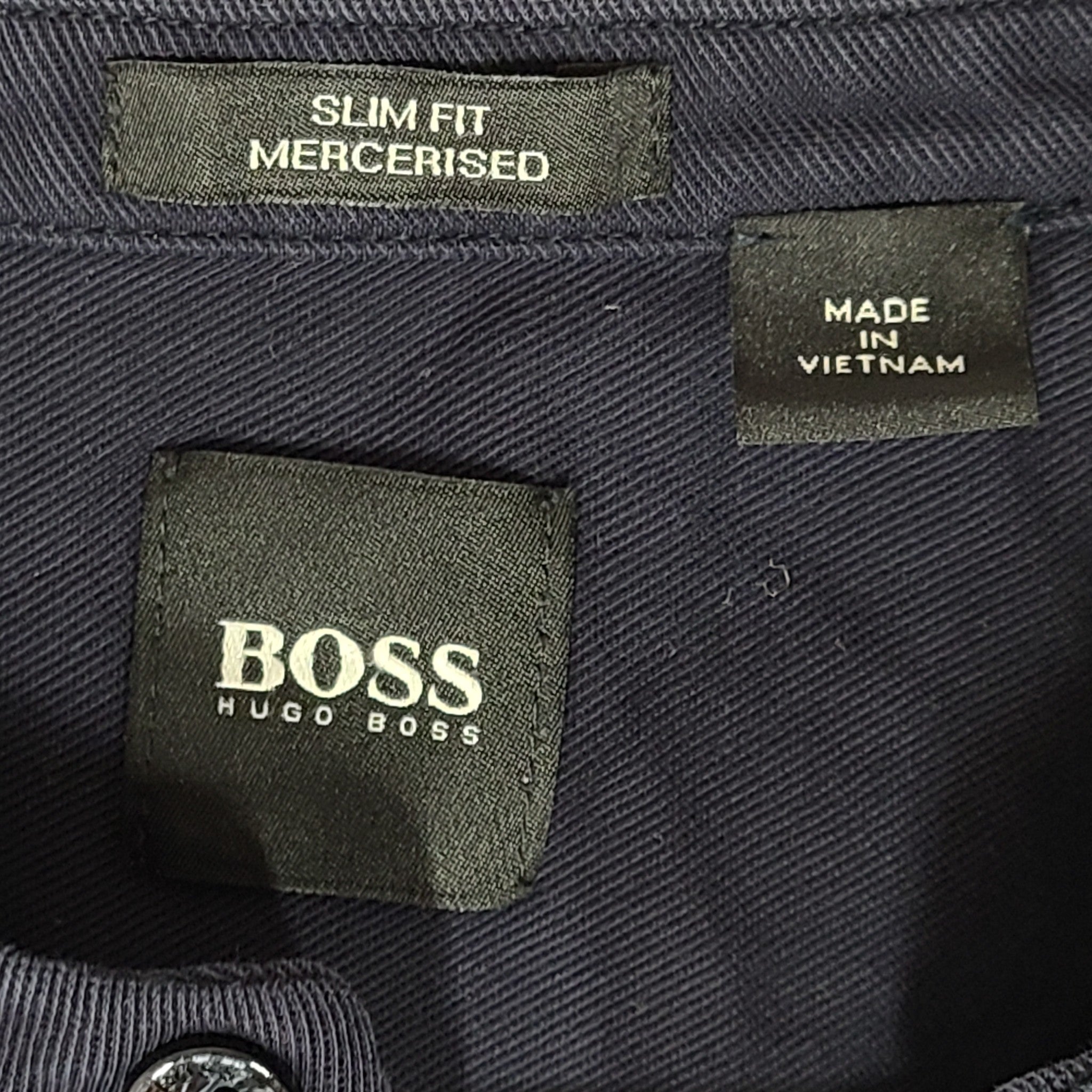 Hugo Boss Men's Pal 08 Slim-Fit Henley Shirt Long Sleeve Navy Blue Sz L