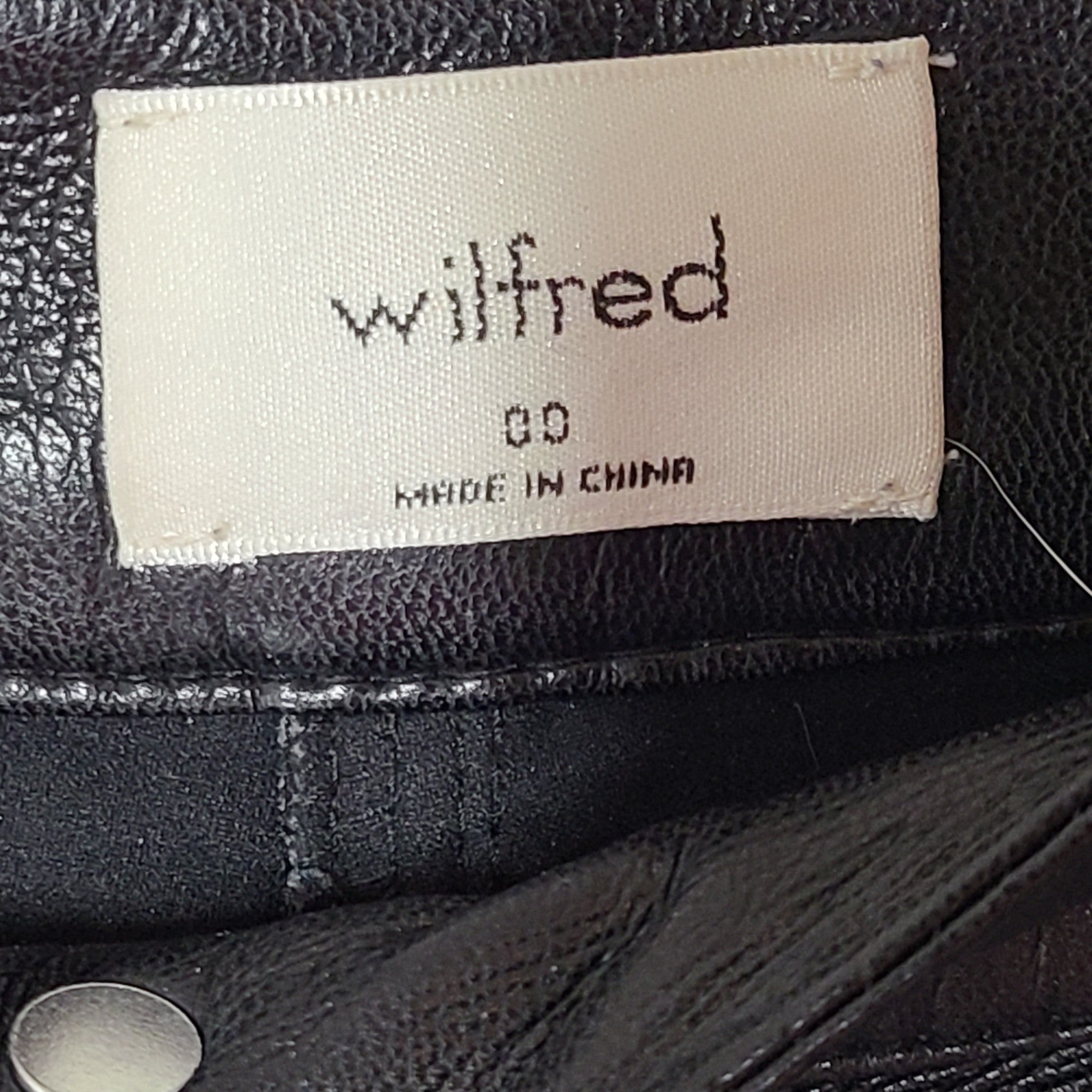 Wilfred The Melina Pant High-Waisted Vegan Leather Pants Black Sz 00