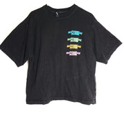 WE11DONE Men's Cotton T-Shirt With Multi Color Logos Homesick Black Sz S