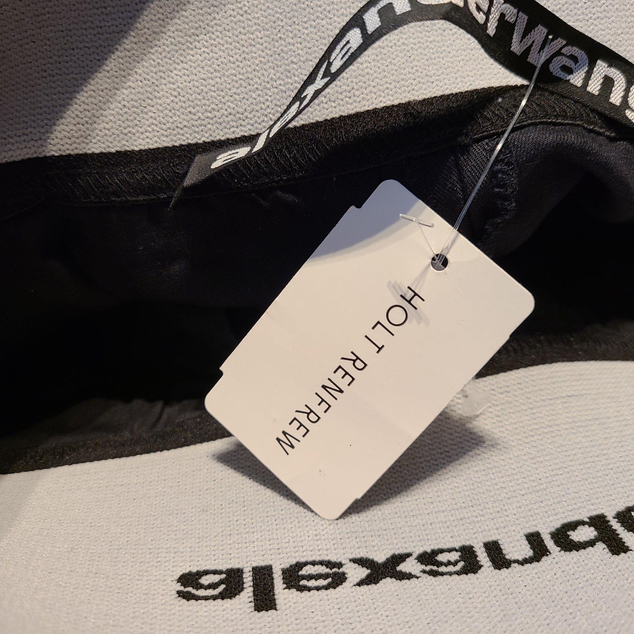 Alexander Wang Women's Logo-Waistband Creased Trousers High Waisted Black Sz 2