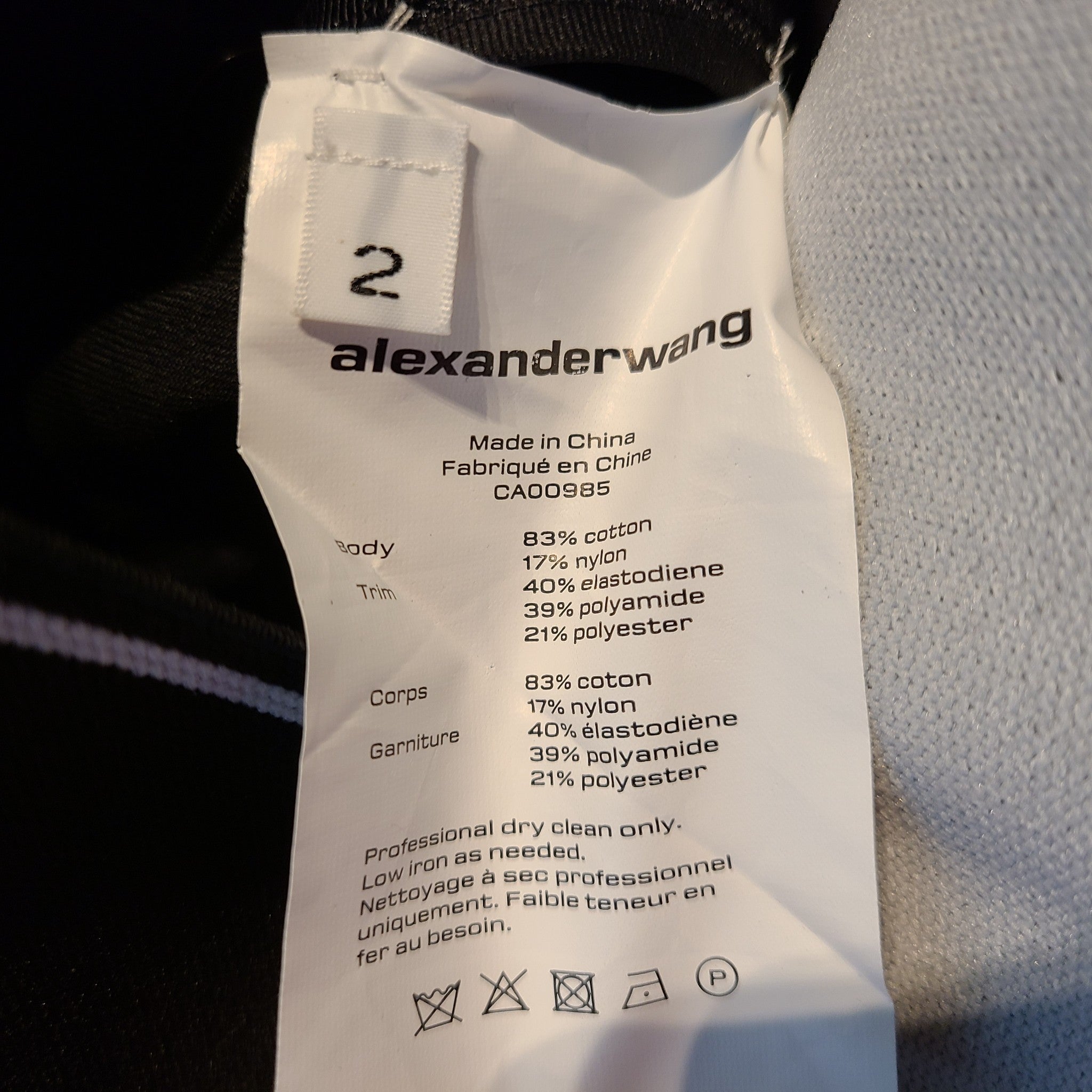 Alexander Wang Women's Logo-Waistband Creased Trousers High Waisted Black Sz 2