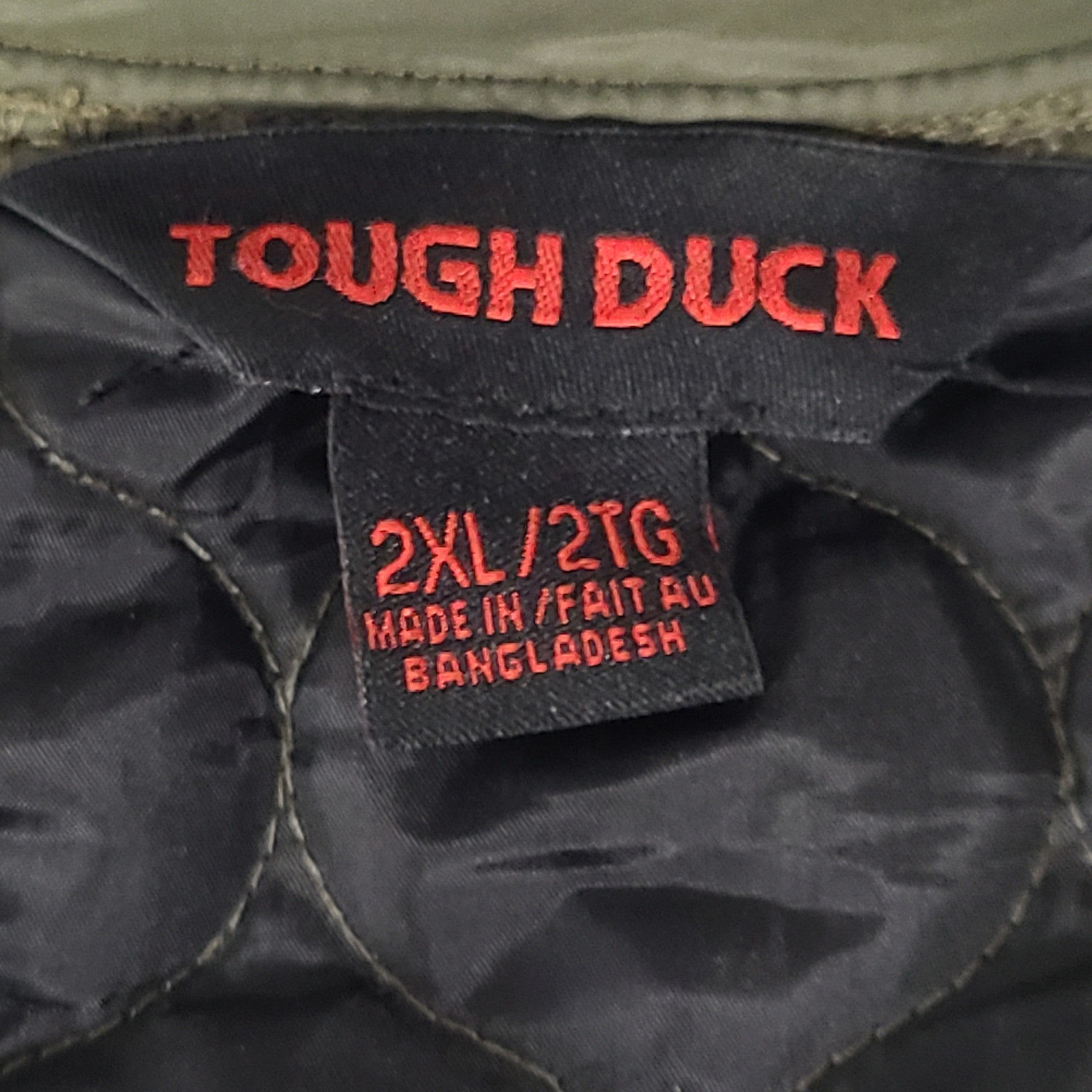 Tough Duck Women's Quilted Water Repellent Insulated Jacket WJ291 Green Sz 2XL