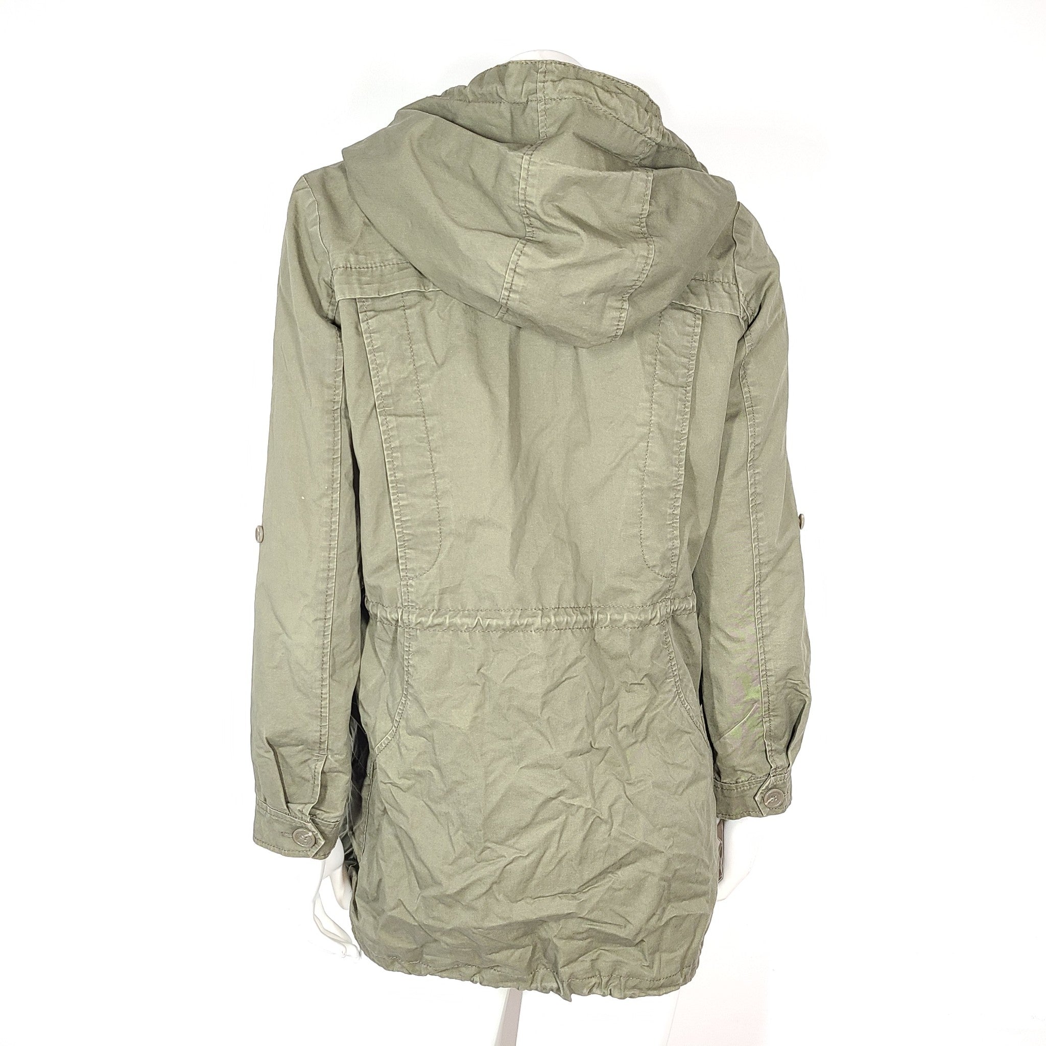 La Chapelle Sport Women's Hooded Light Jacket Olive Green Sz 36 (S)