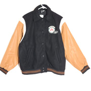 H&M Women's Baseball Varsity Jacket 'Outdoor Camper' Black Size S