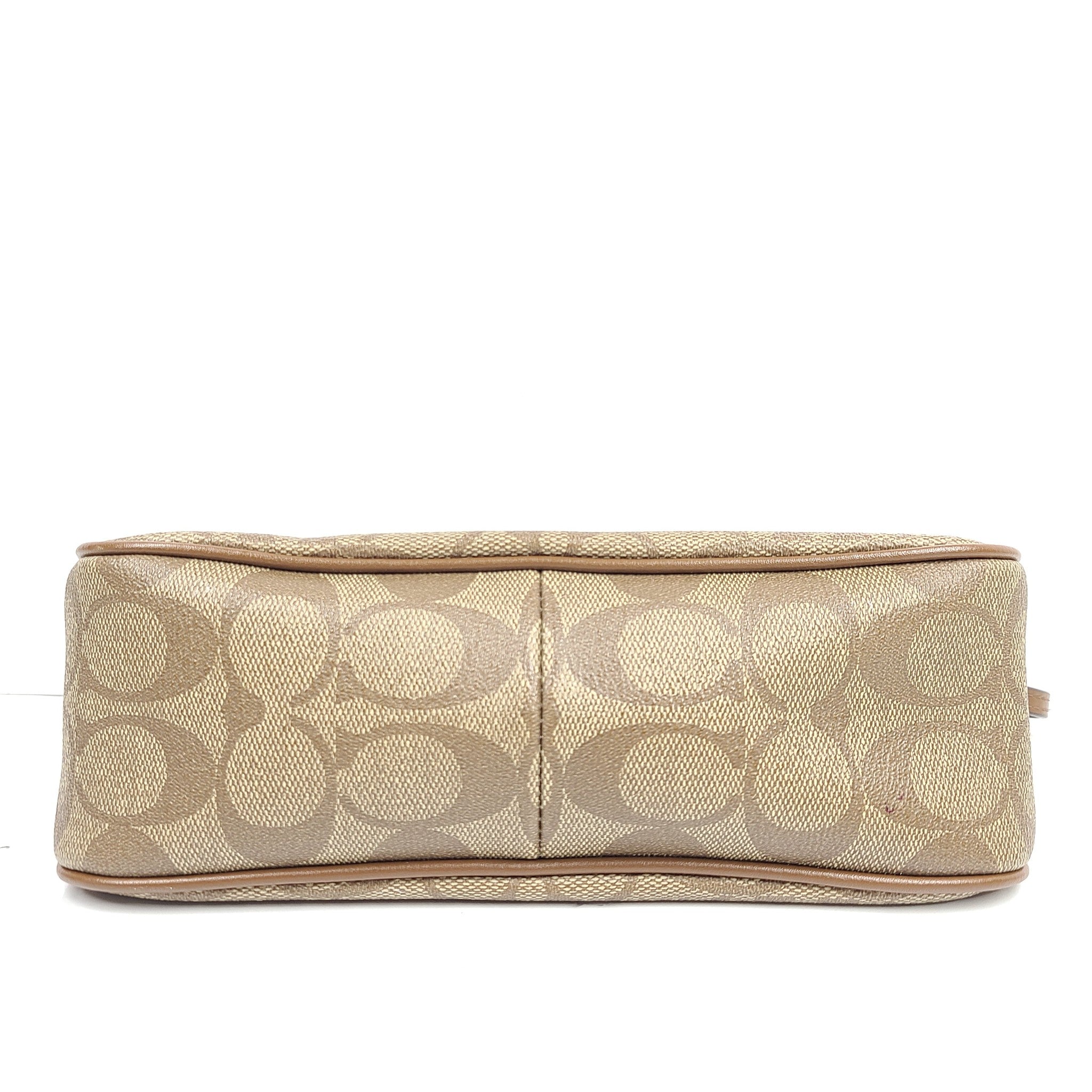Coach Women's Nolita 19 In Signature Canvas Wristlet Handbag Light Brown CS442